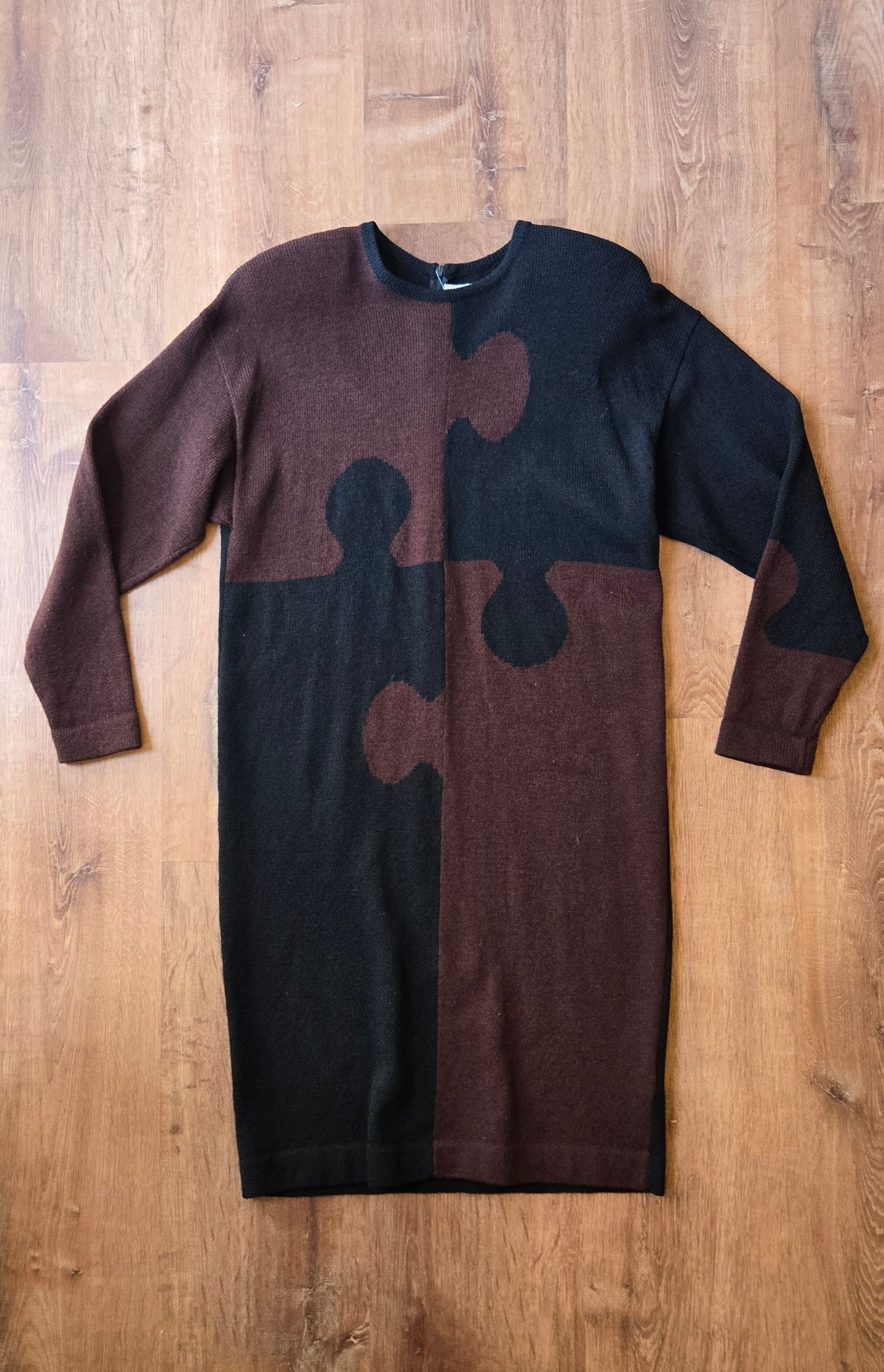 Steve Fabrikant for Neiman Marcus puzzle sweater dress