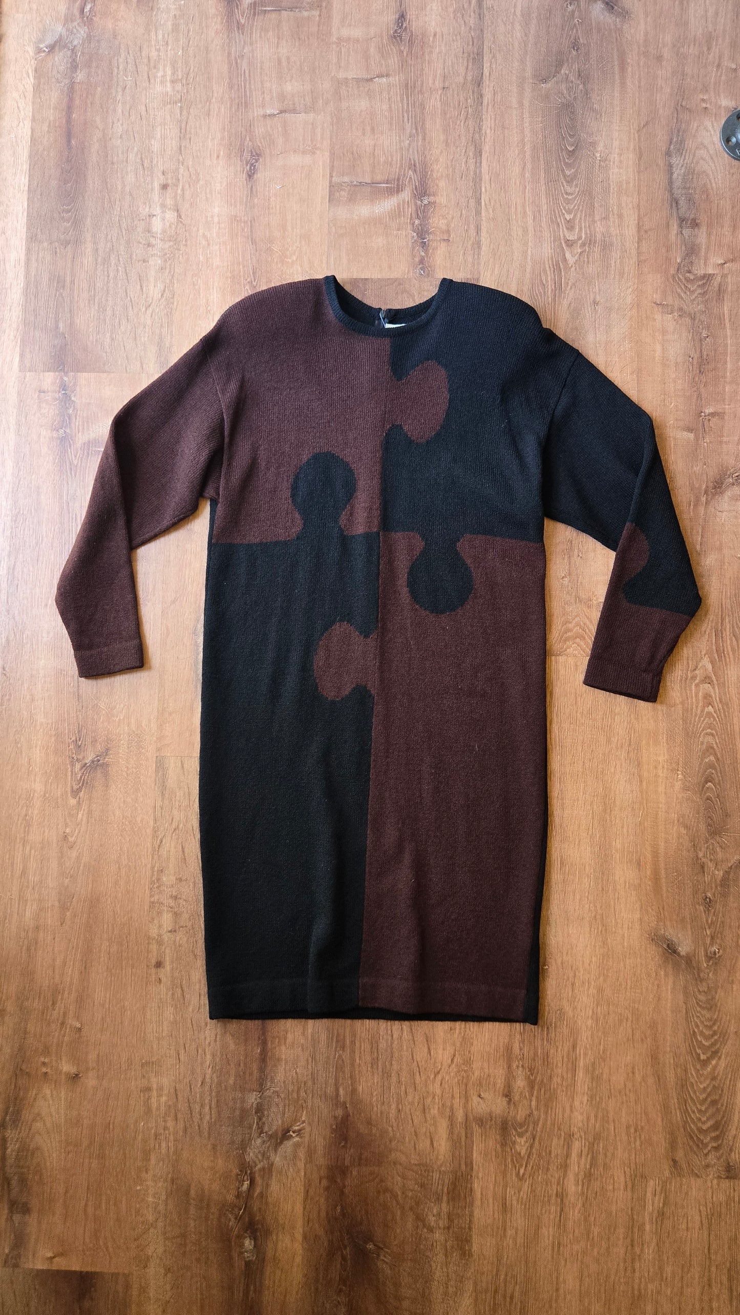 Steve Fabrikant for Neiman Marcus puzzle sweater dress