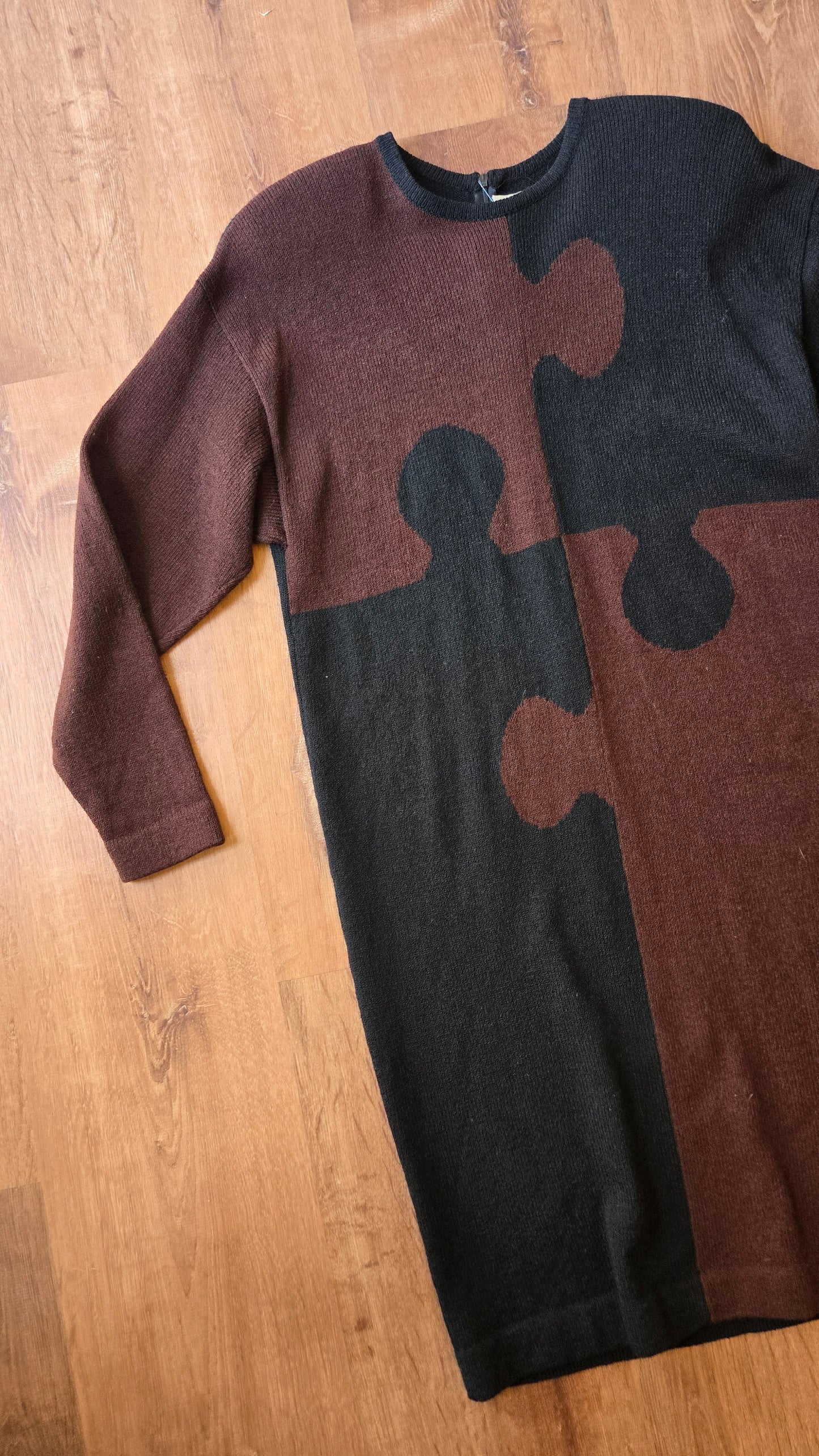 Steve Fabrikant for Neiman Marcus puzzle sweater dress