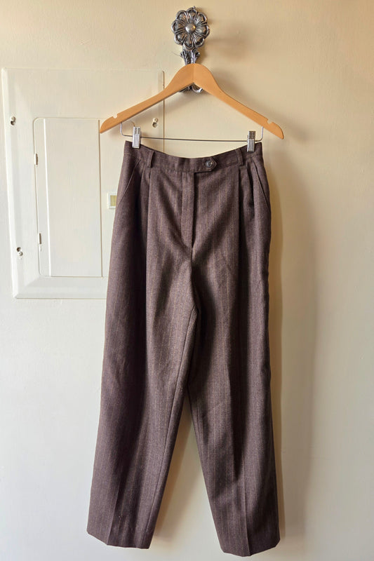 Burberrys dark taupe pinstripe pants