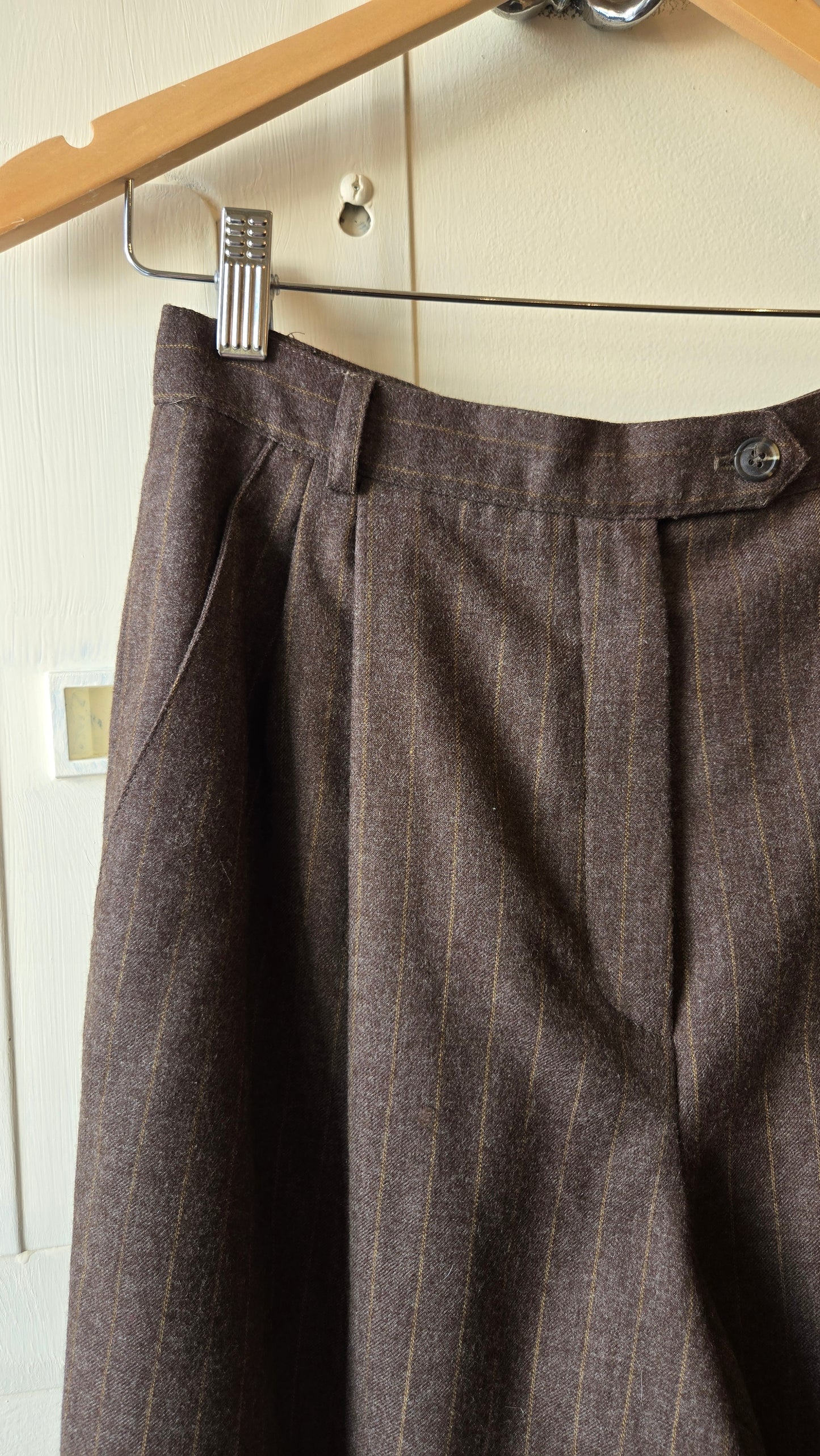 Burberrys dark taupe pinstripe pants