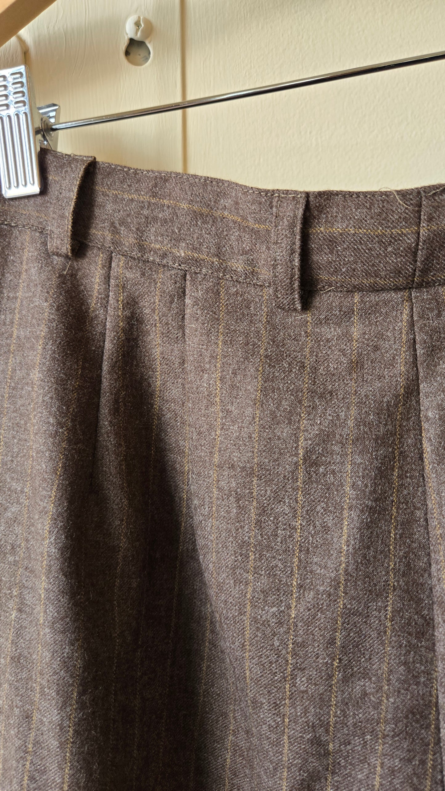 Burberrys dark taupe pinstripe pants
