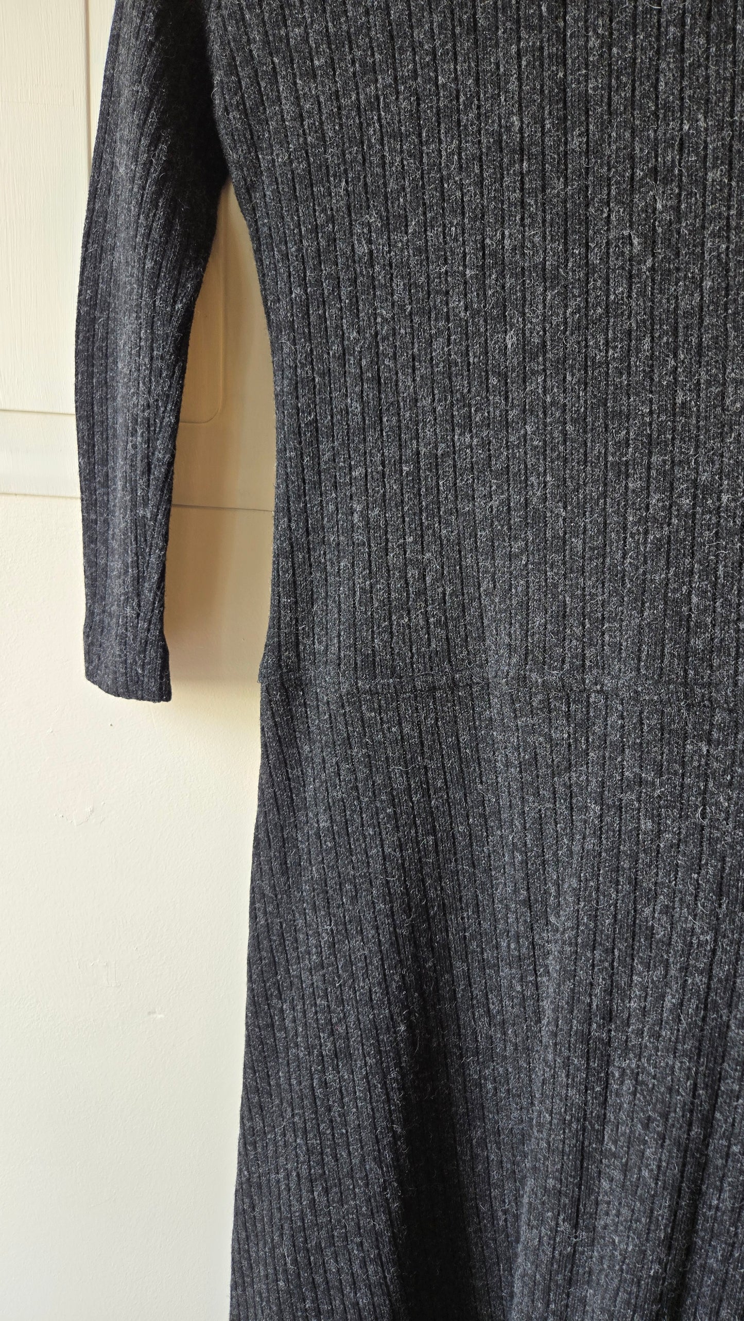 Concept grey wool drop waist dress