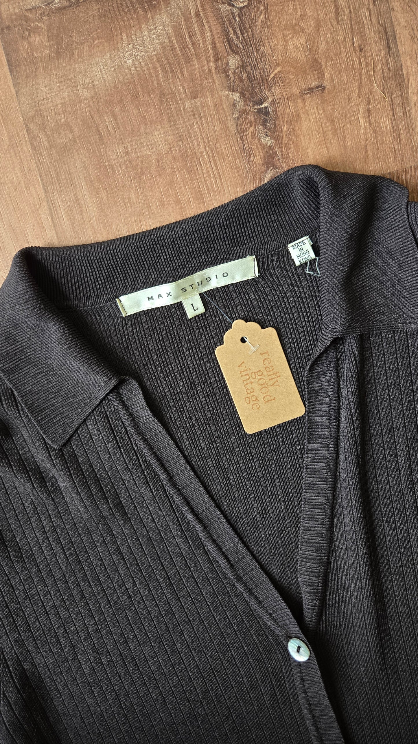 Max Studio brown ribbed cardigan dress