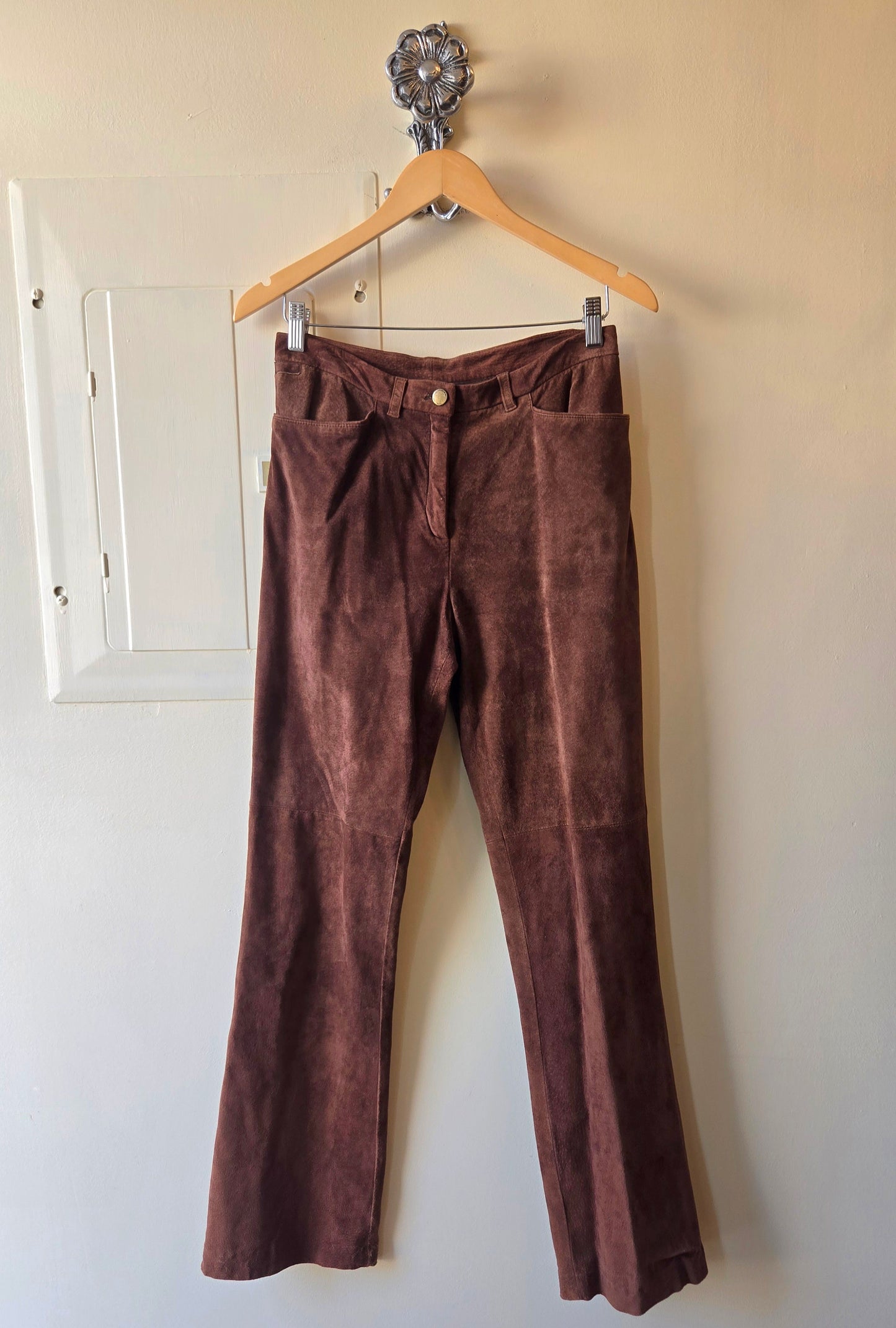 Ralph Lauren brown suede flared pants