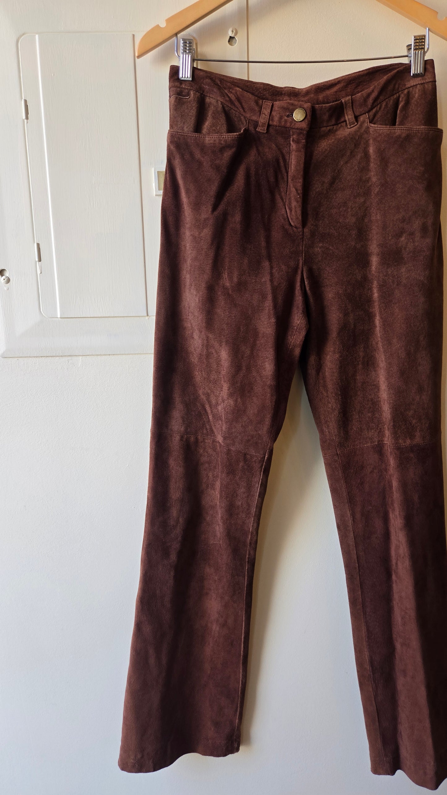 Ralph Lauren brown suede flared pants