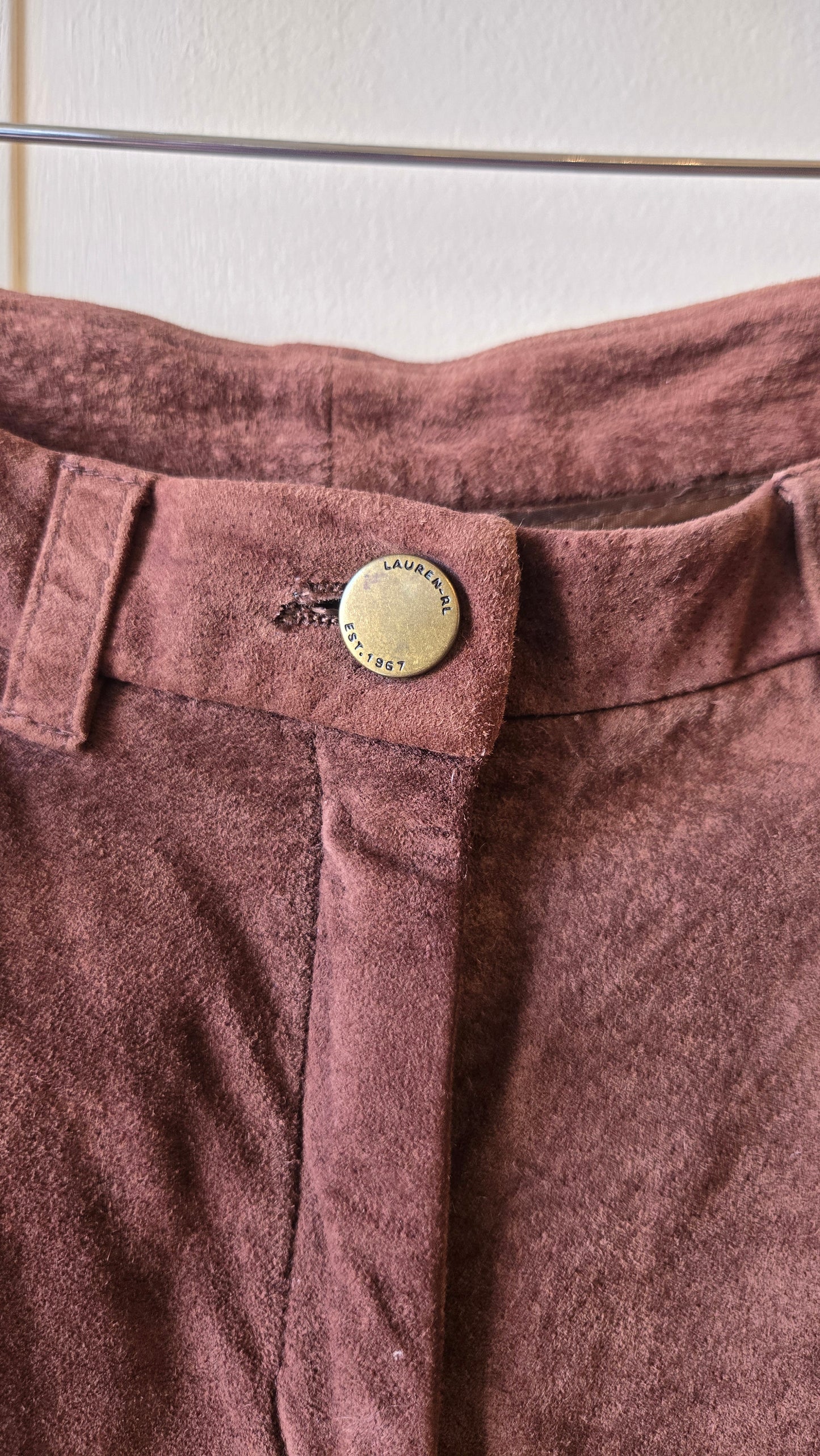 Ralph Lauren brown suede flared pants