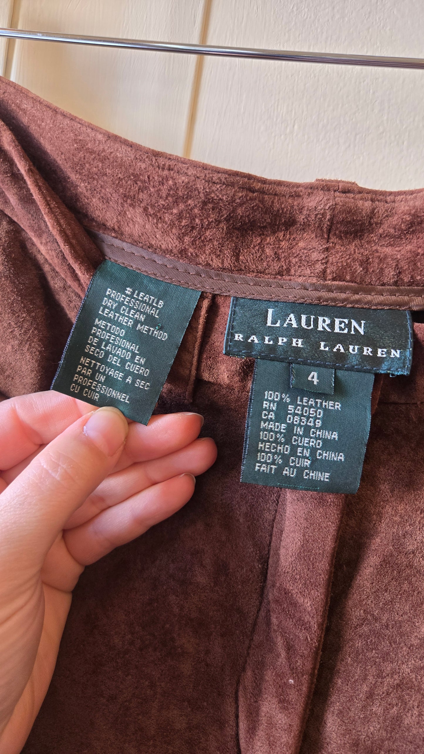 Ralph Lauren brown suede flared pants