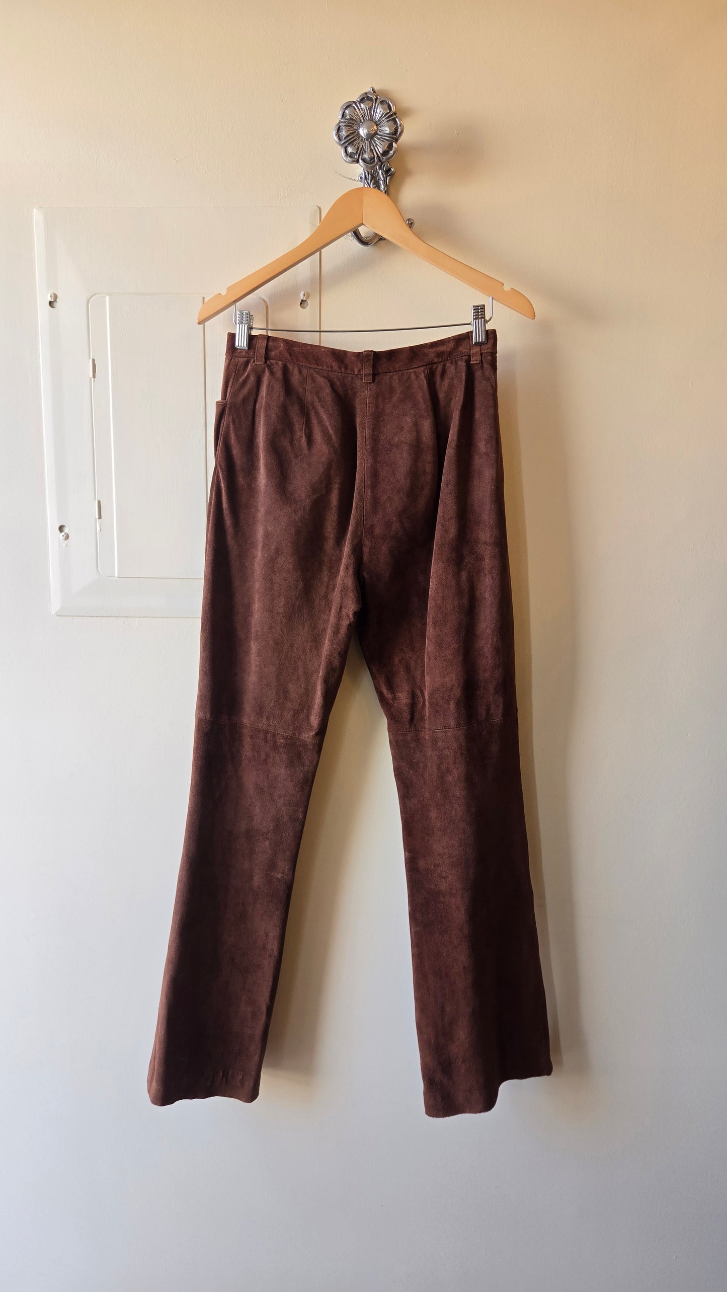 Ralph Lauren brown suede flared pants