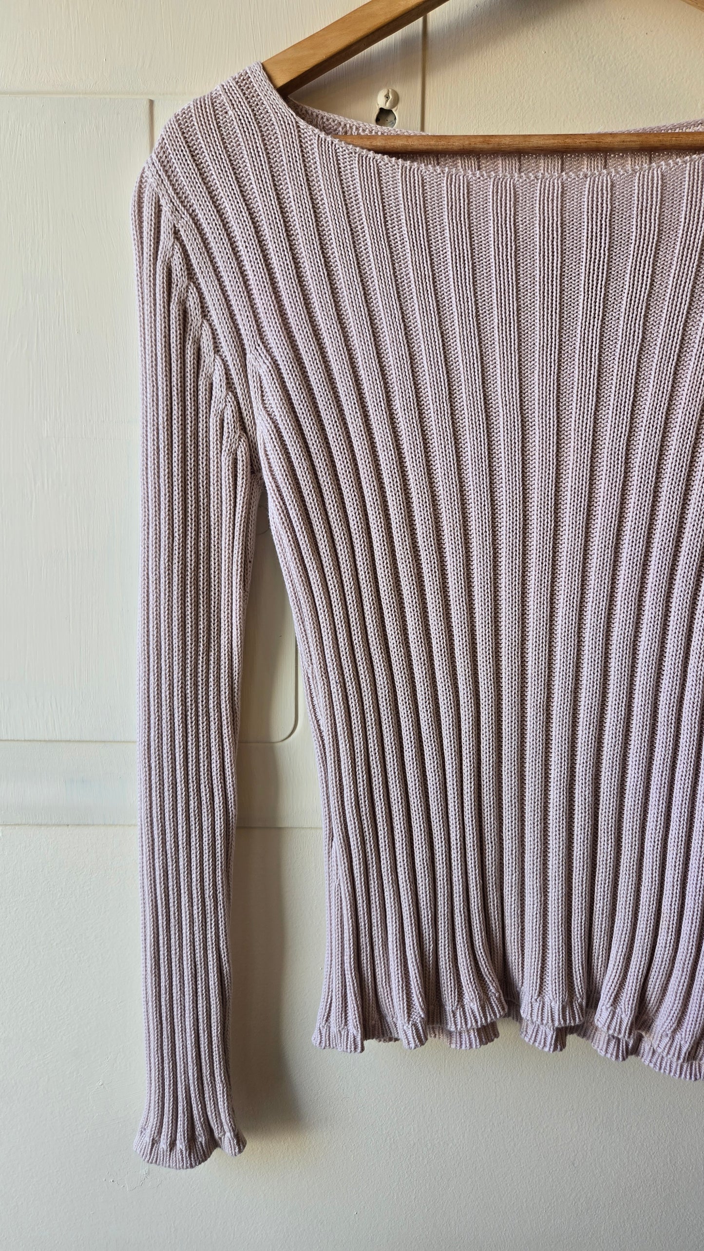 Boat neck ribbed sweater