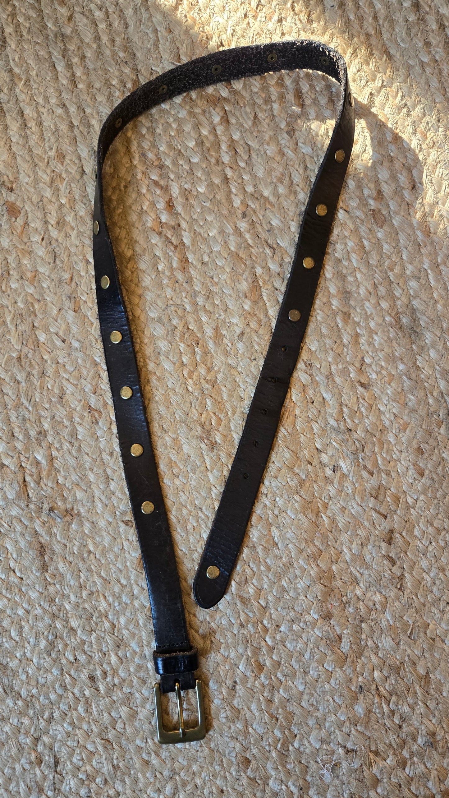 Studded leather belt