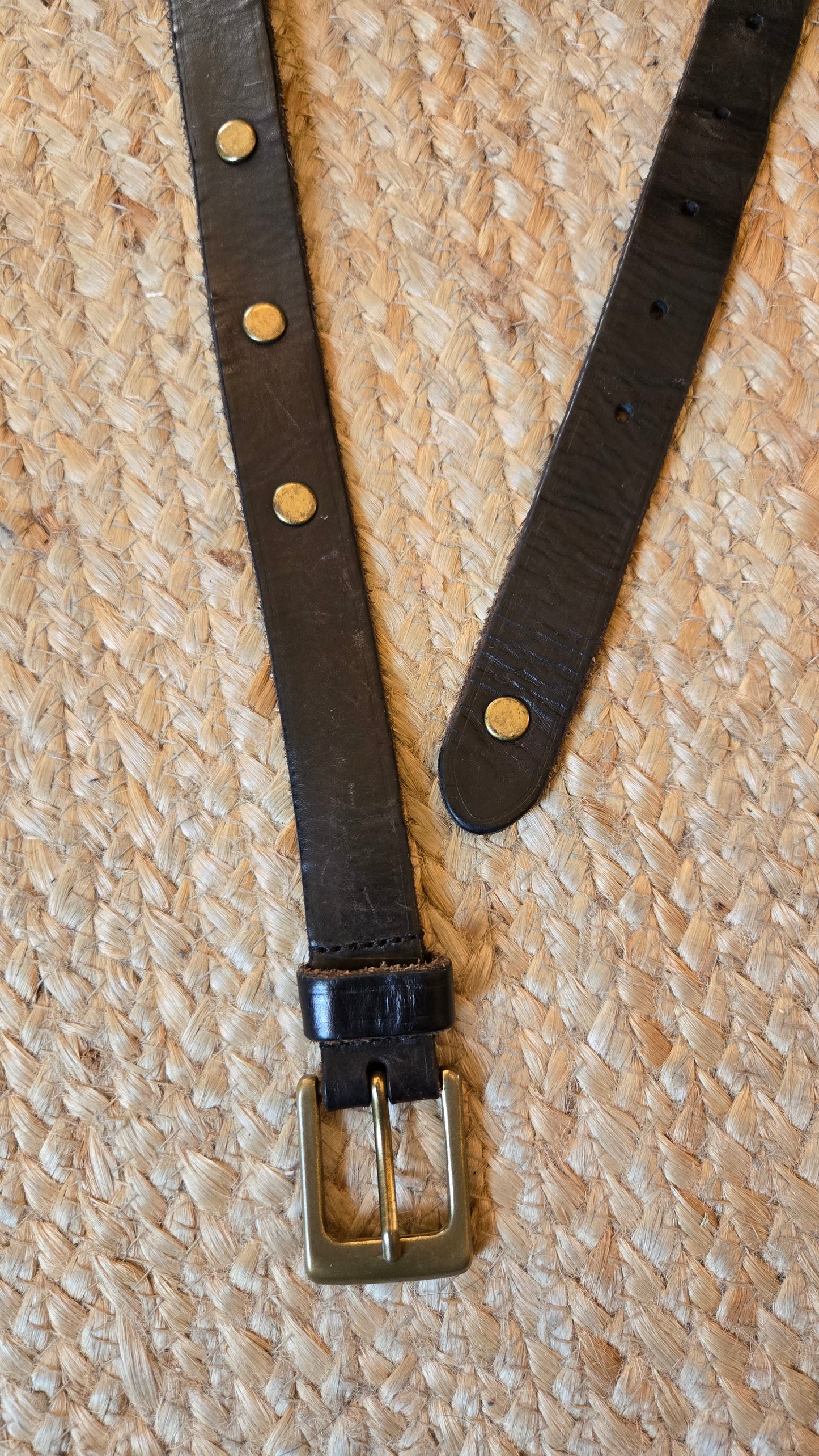 Studded leather belt