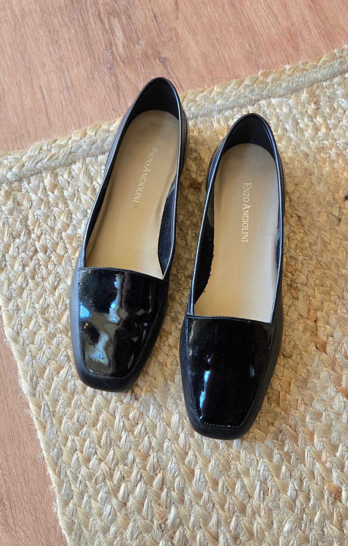 Enzo black patent toe loafers