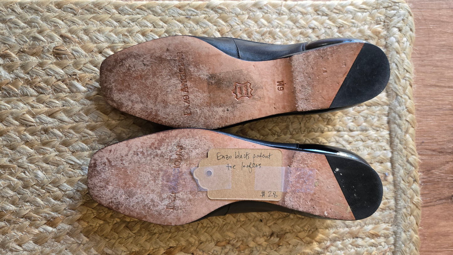 Enzo black patent toe loafers