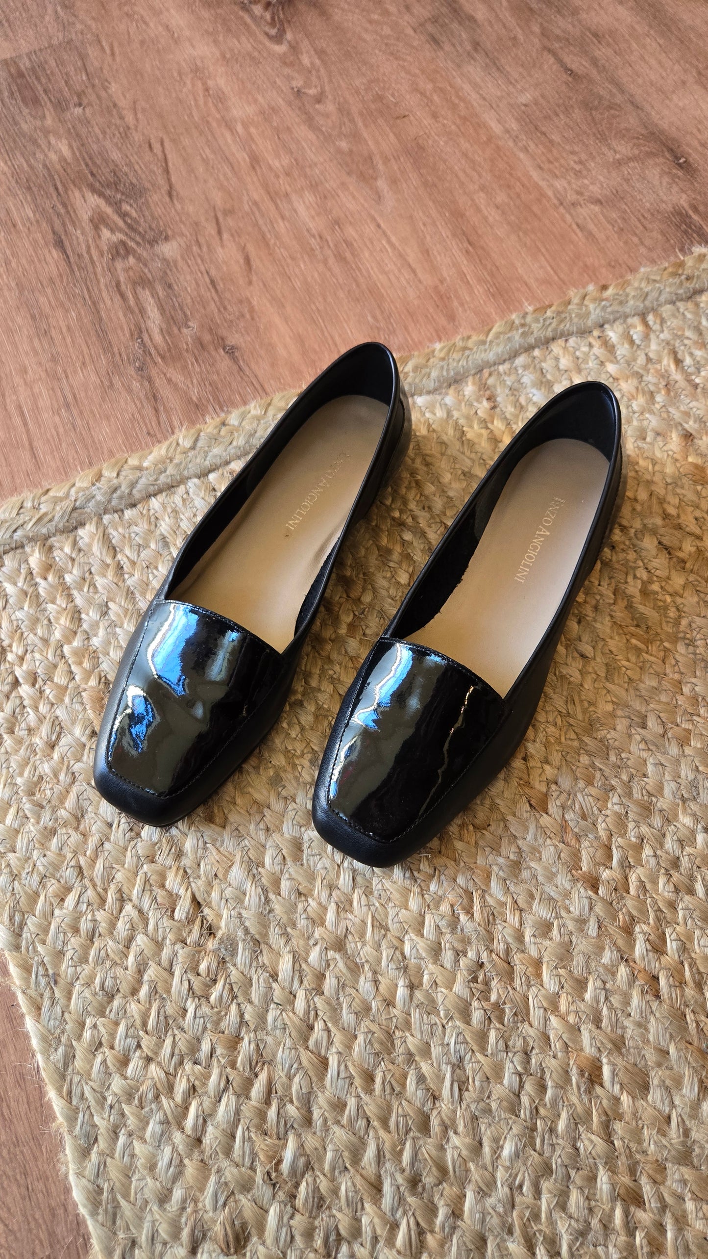 Enzo black patent toe loafers