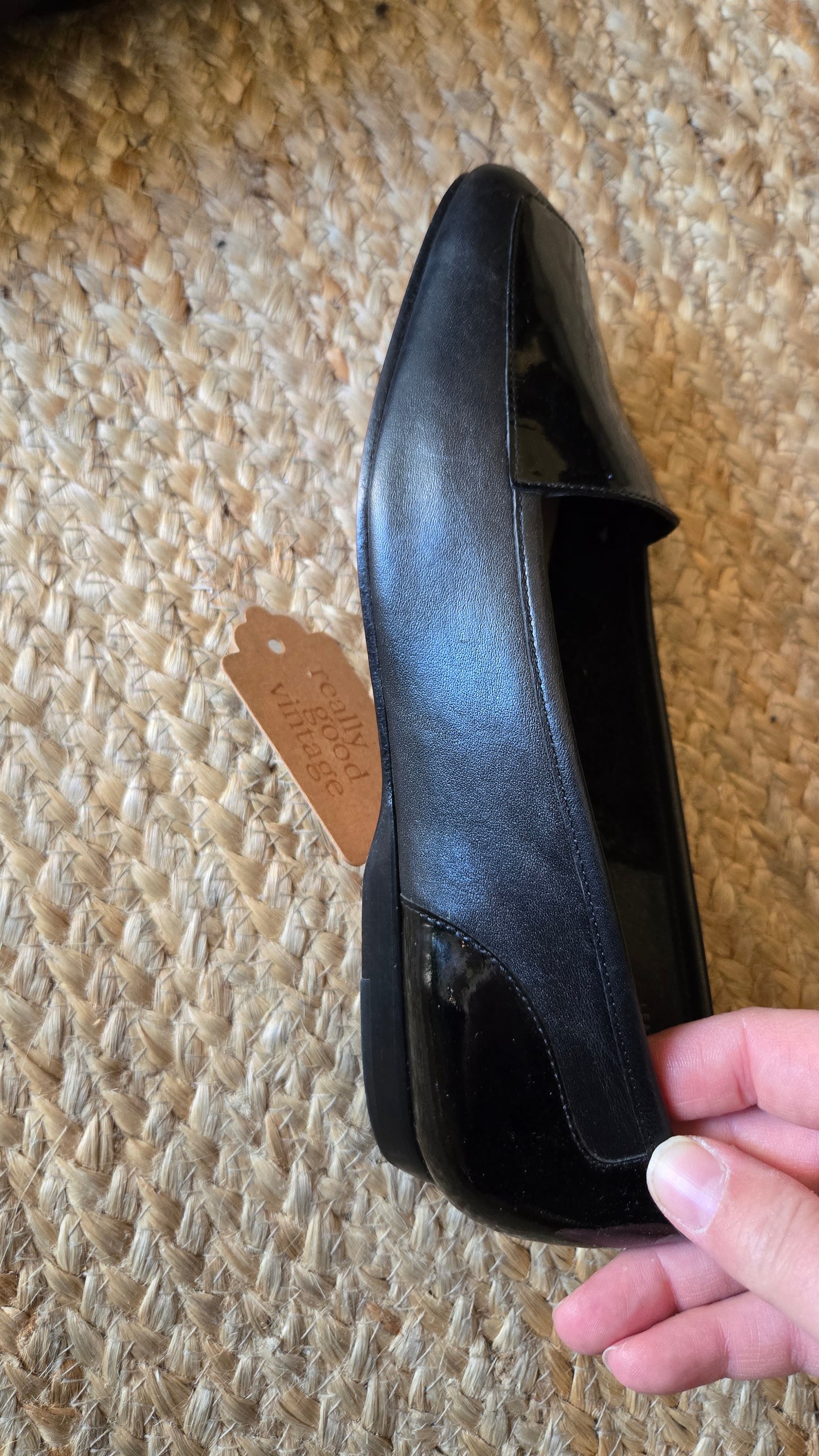 Enzo black patent toe loafers