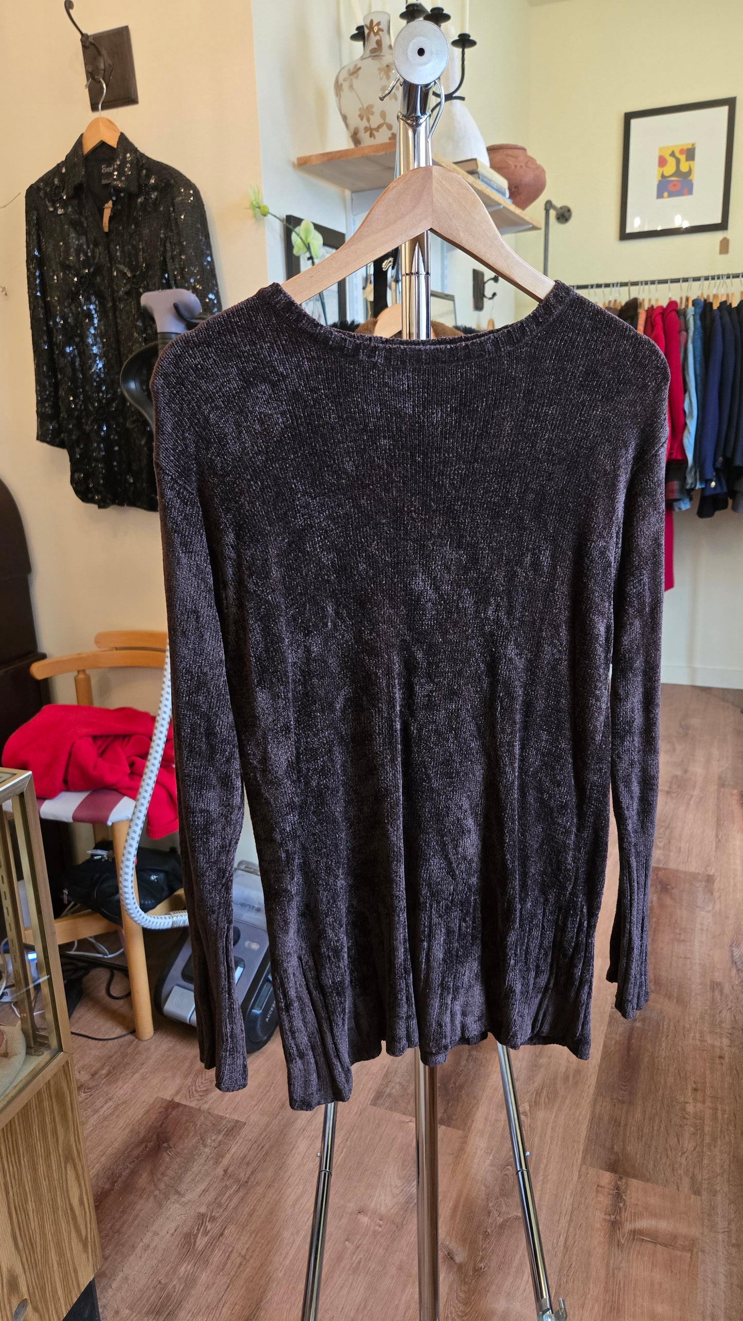 Laura Ashley brown chenille sweater