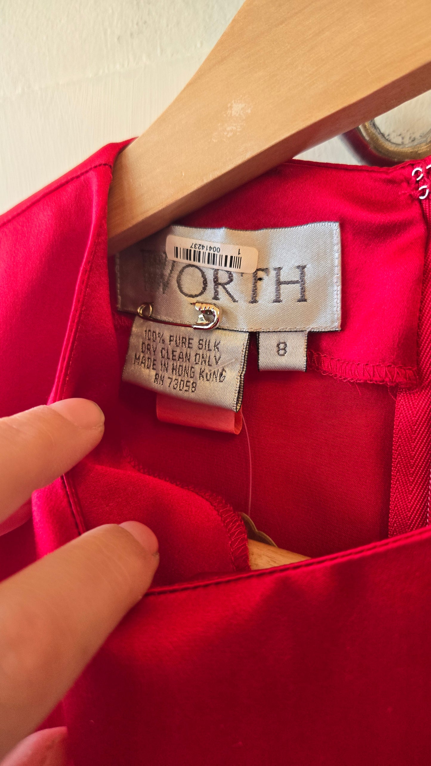 Worth red silk charmeuse tee