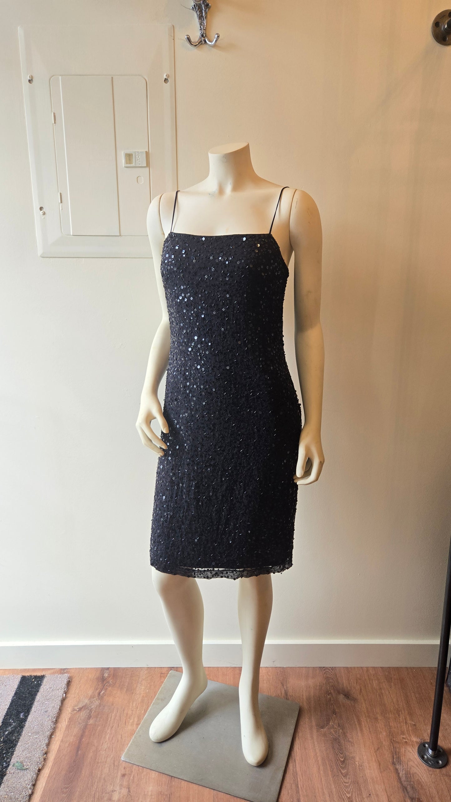 Shelli Segal silk sequin beaded dress