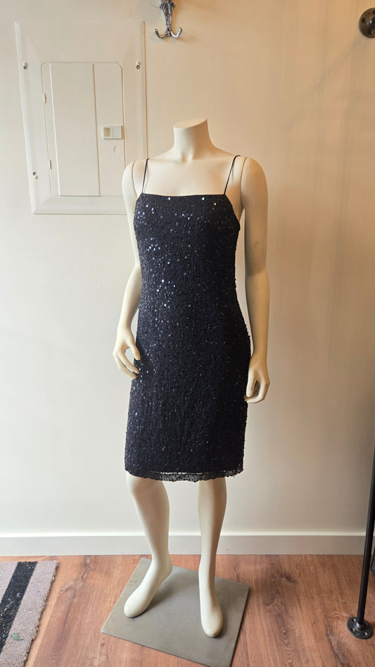 Shelli Segal silk sequin beaded dress