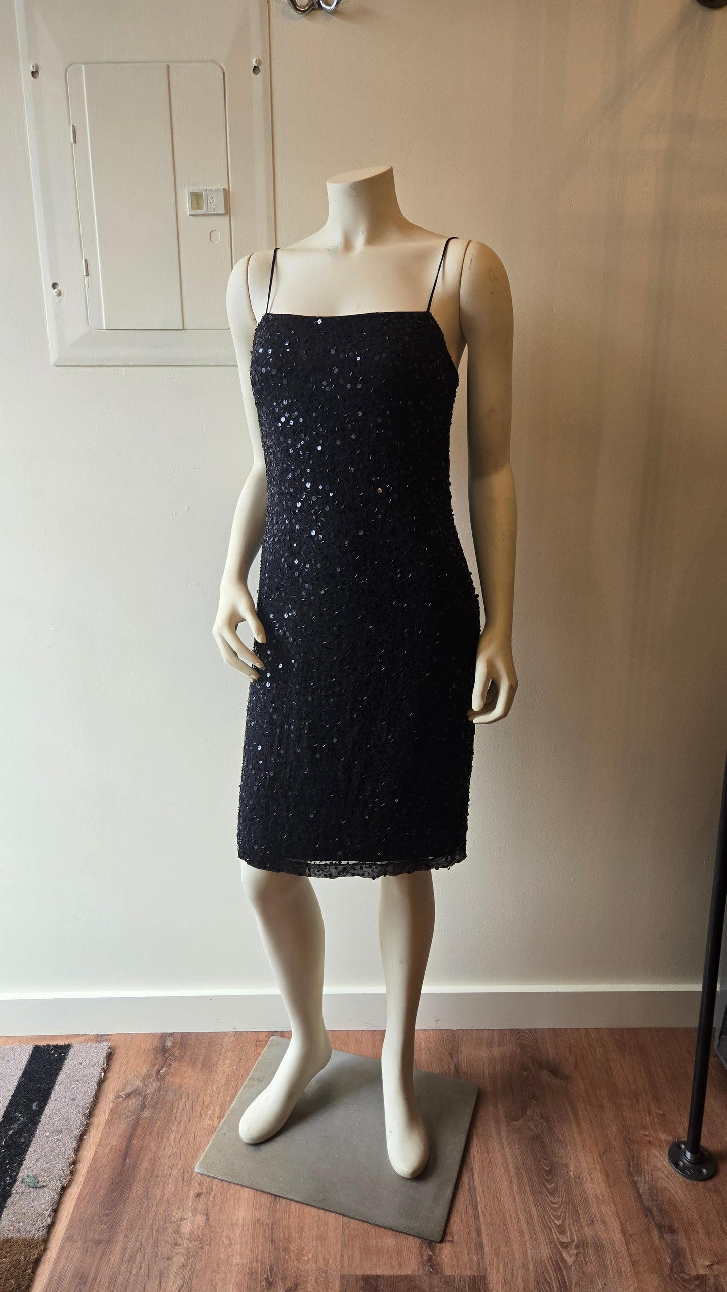 Shelli Segal silk sequin beaded dress