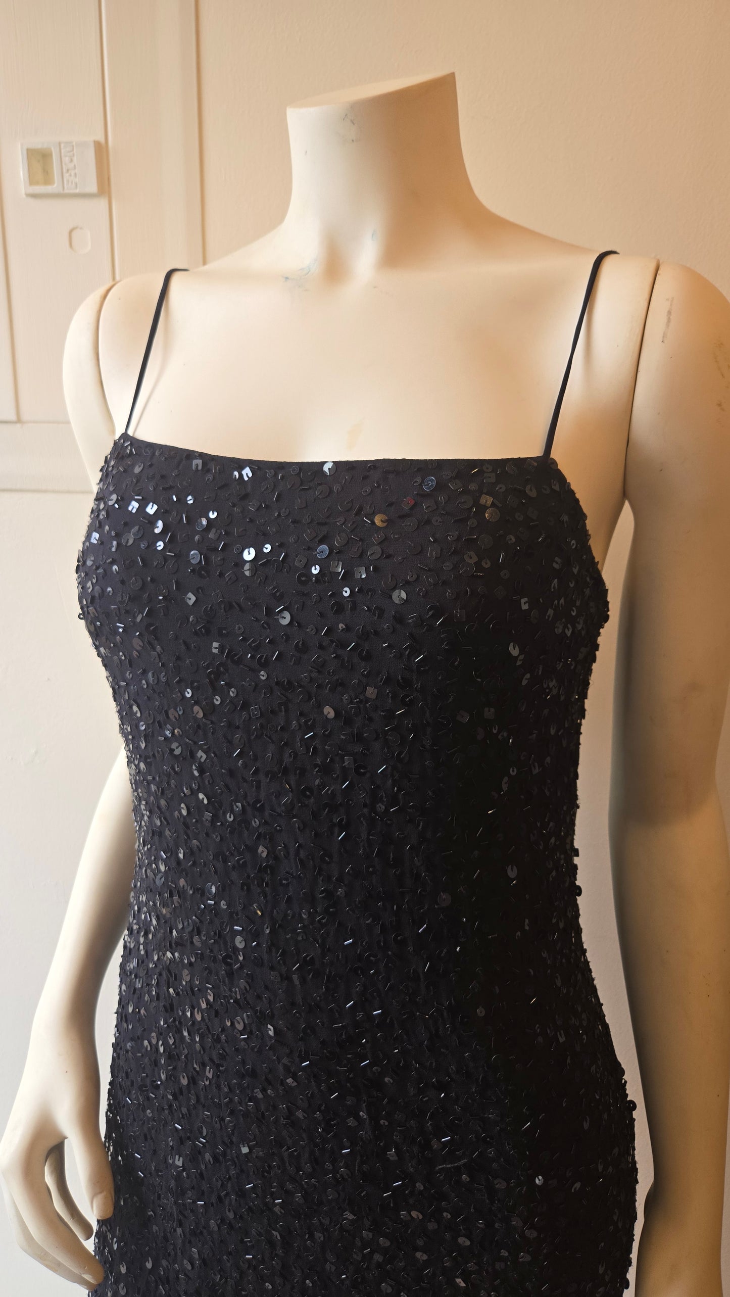 Shelli Segal silk sequin beaded dress