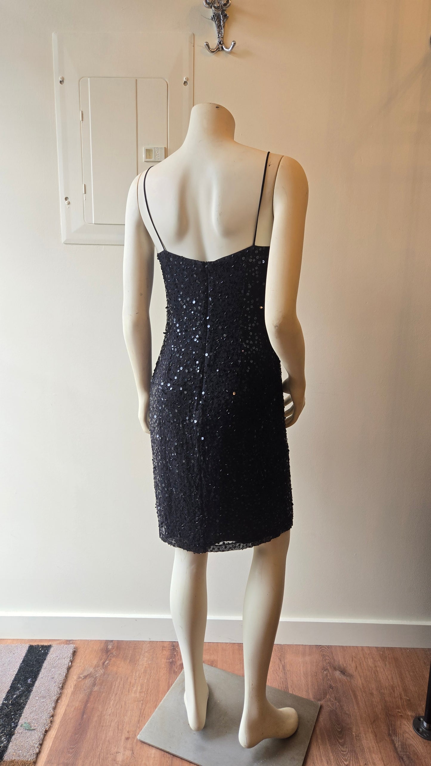 Shelli Segal silk sequin beaded dress