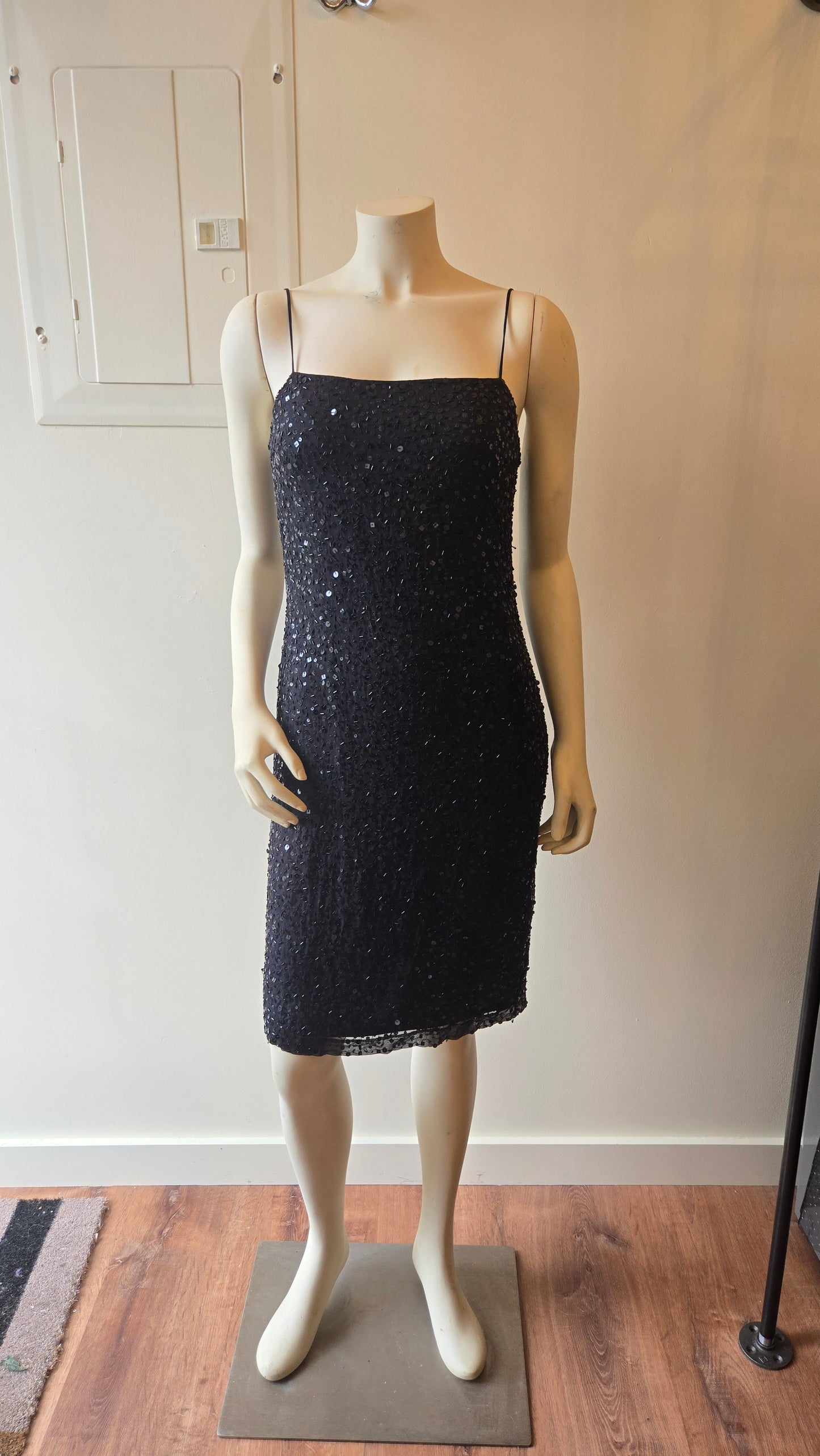 Shelli Segal silk sequin beaded dress