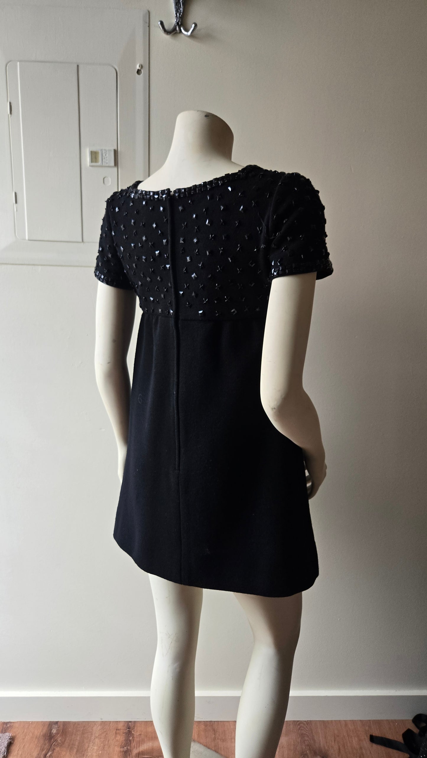 Pogue's beaded wool babydoll dress