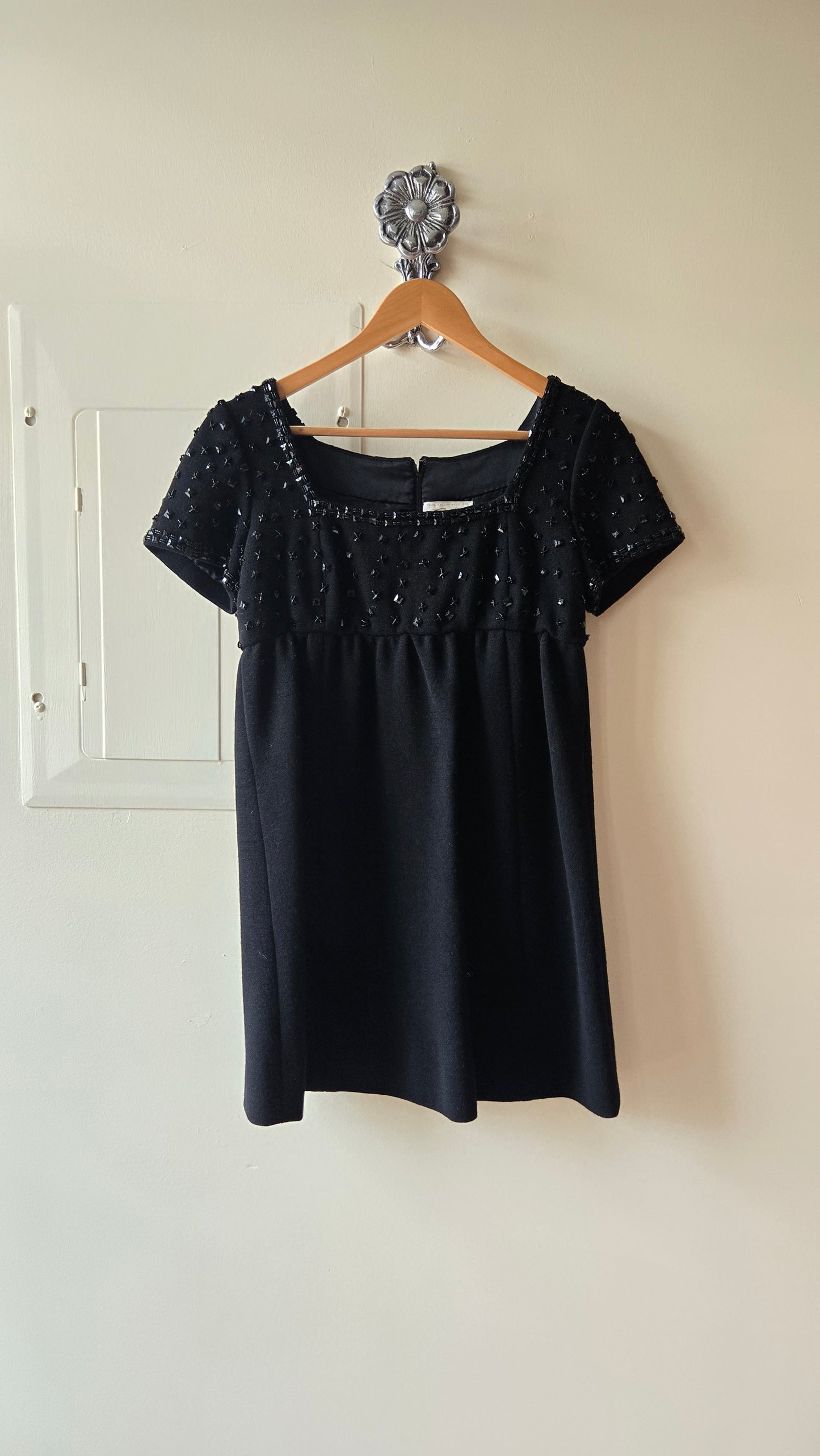 Pogue's beaded wool babydoll dress