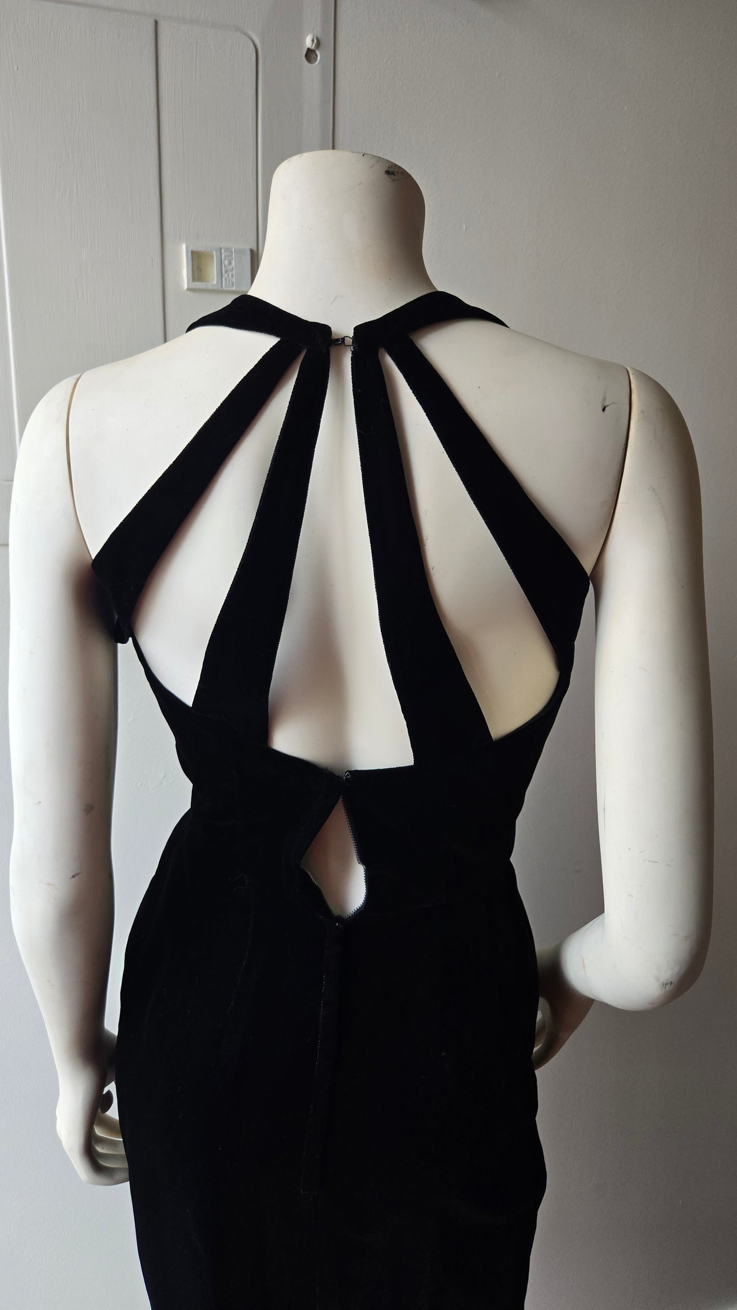 Ballerina Inc black velvet halter dress