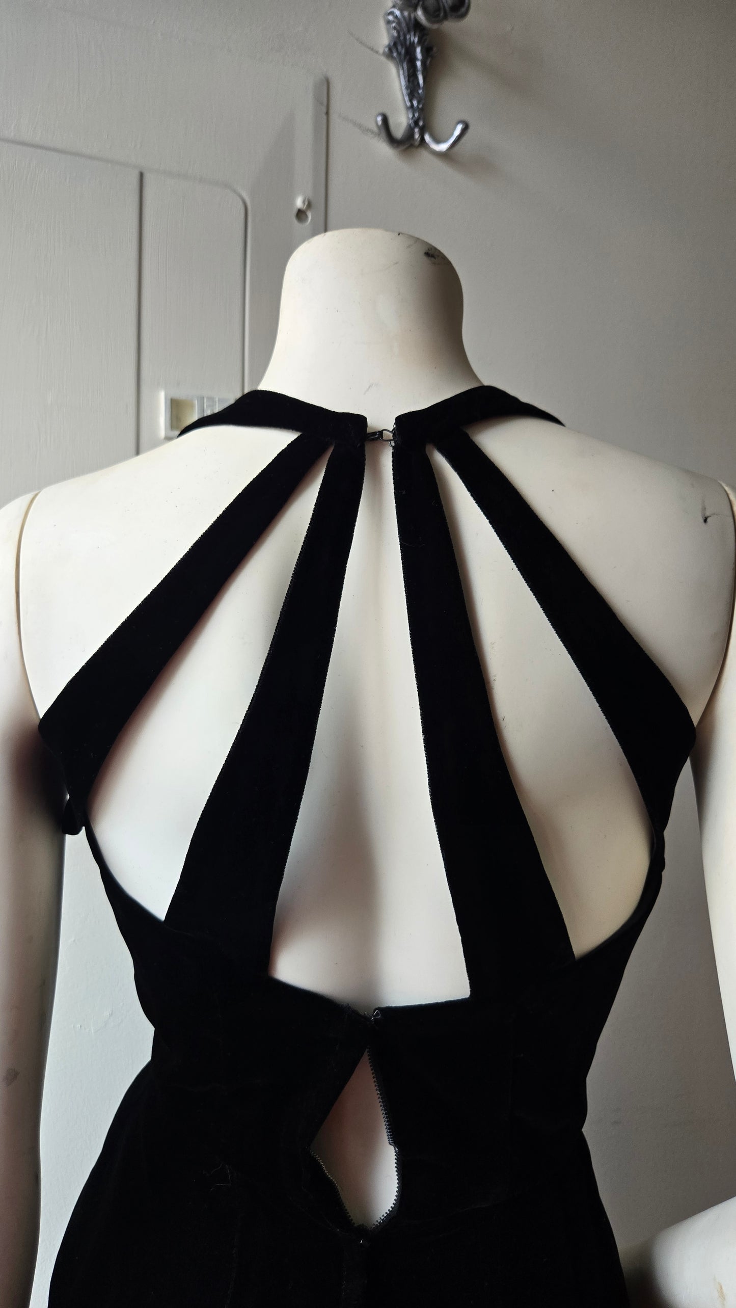 Ballerina Inc black velvet halter dress