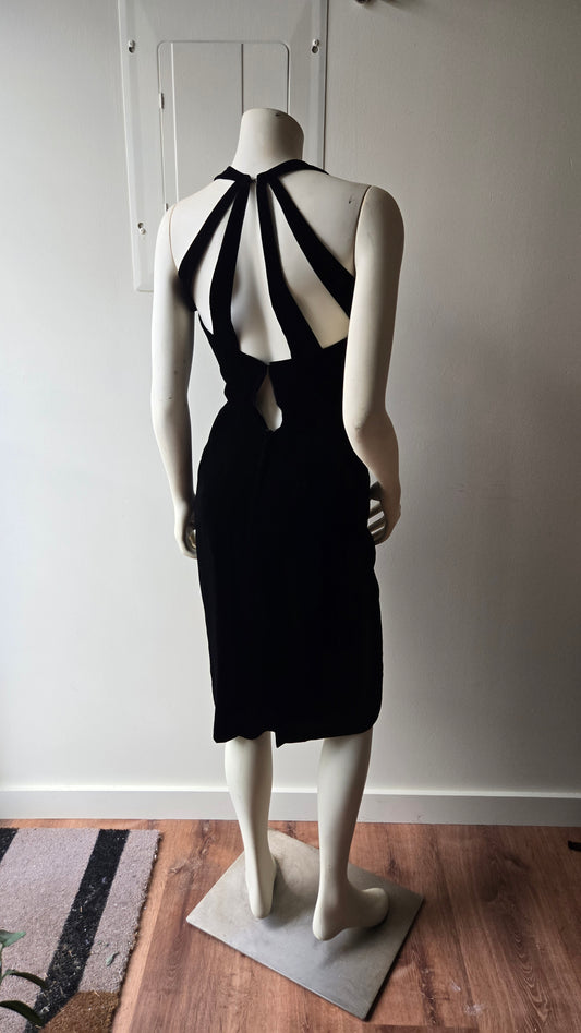 Ballerina Inc black velvet halter dress