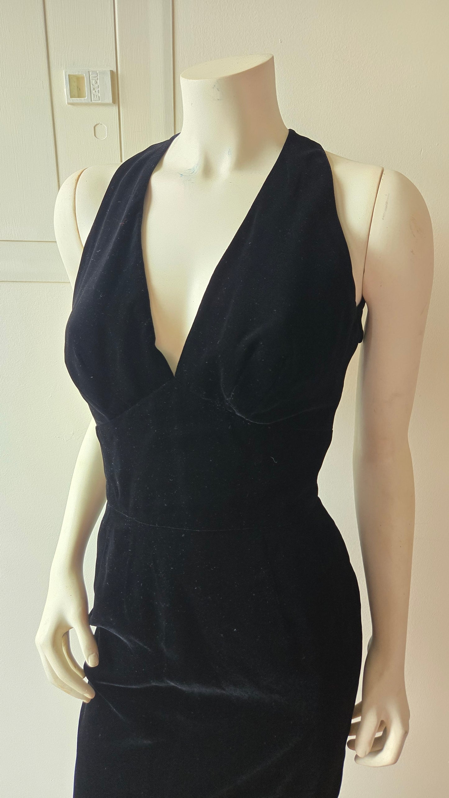 Ballerina Inc black velvet halter dress