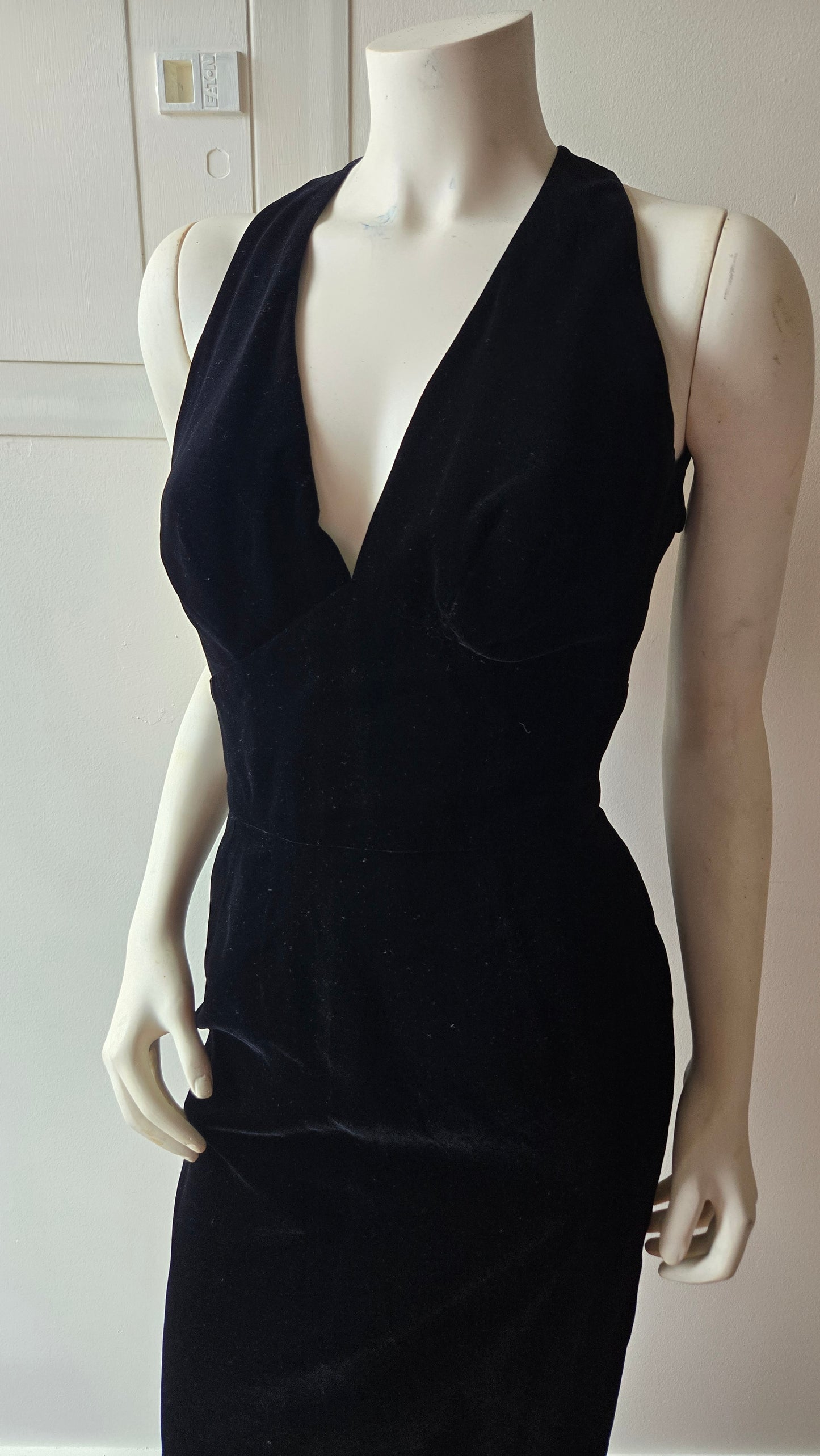 Ballerina Inc black velvet halter dress