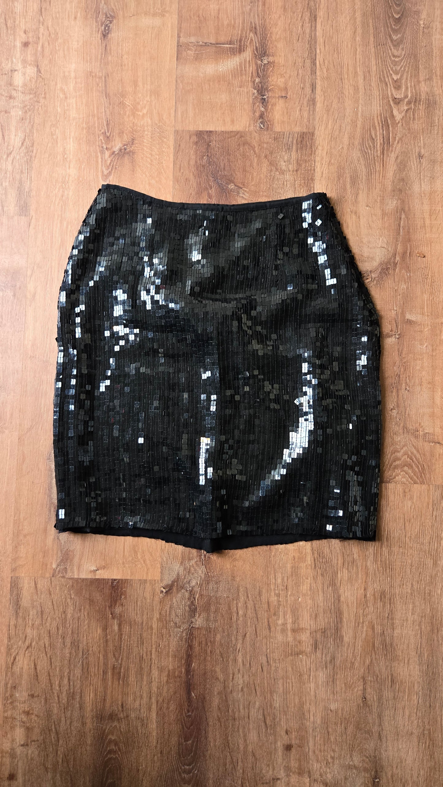 INC black silk sequin skirt