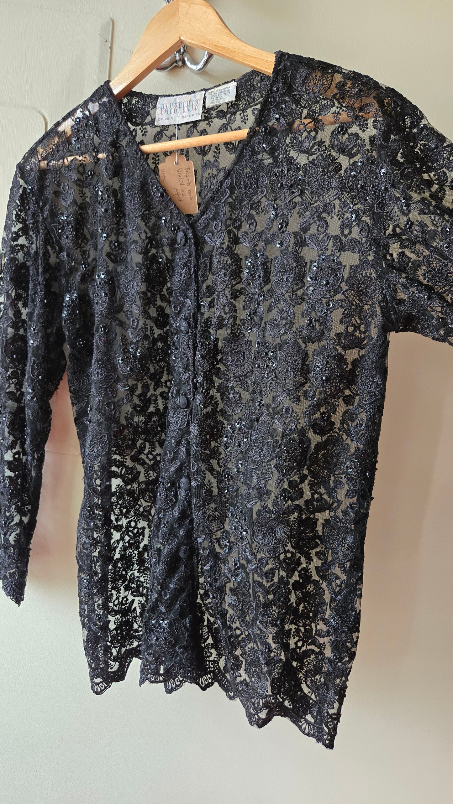 Passports black lace shacket