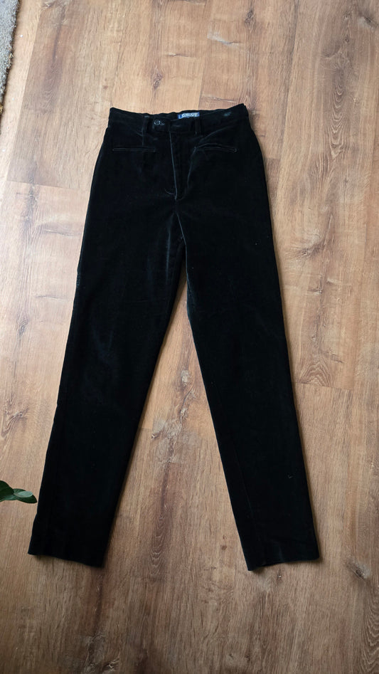 Harold's high waist black velvet pants