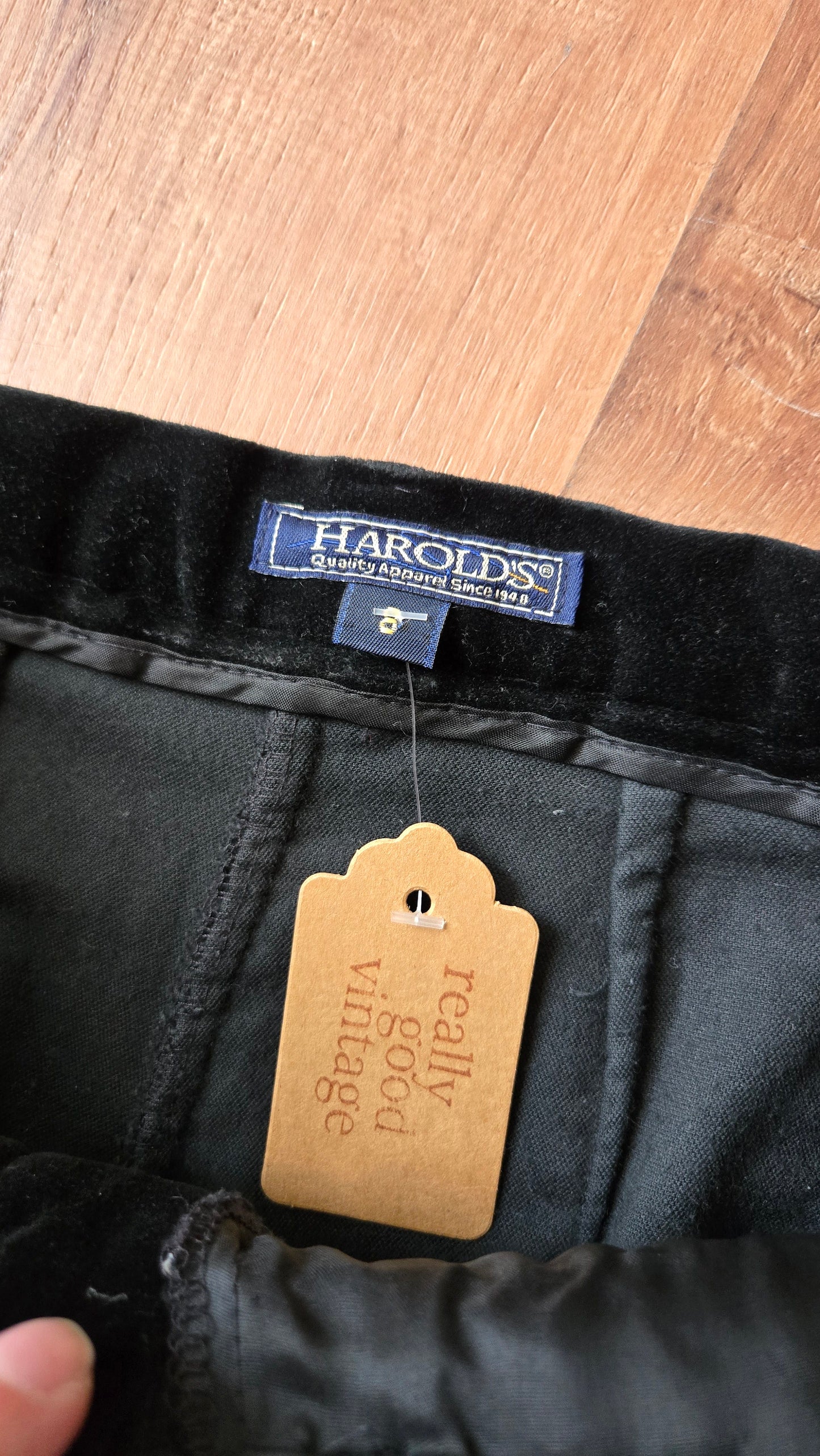 Harold's high waist black velvet pants
