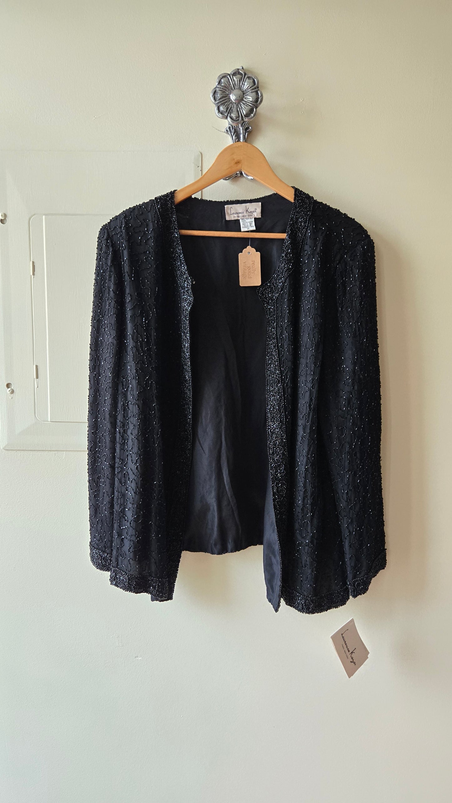 Lawrence Kazar black beaded jacket