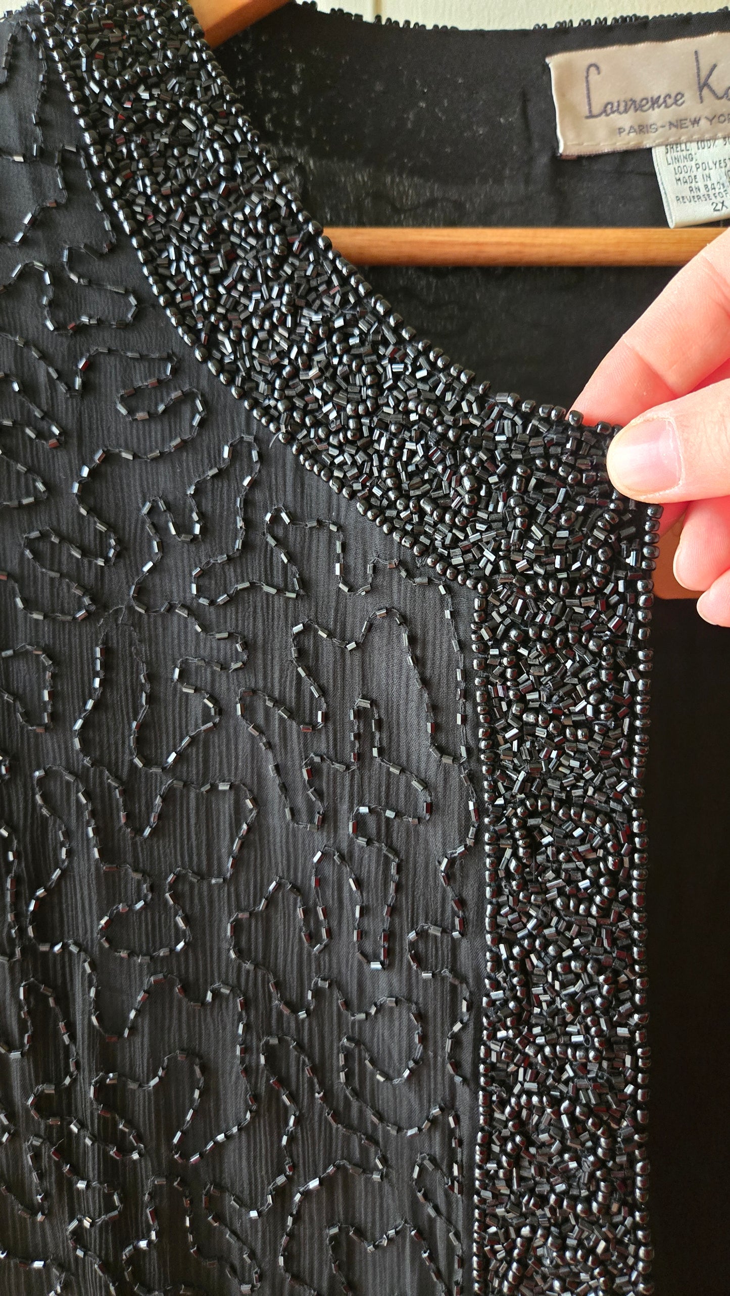 Lawrence Kazar black beaded jacket