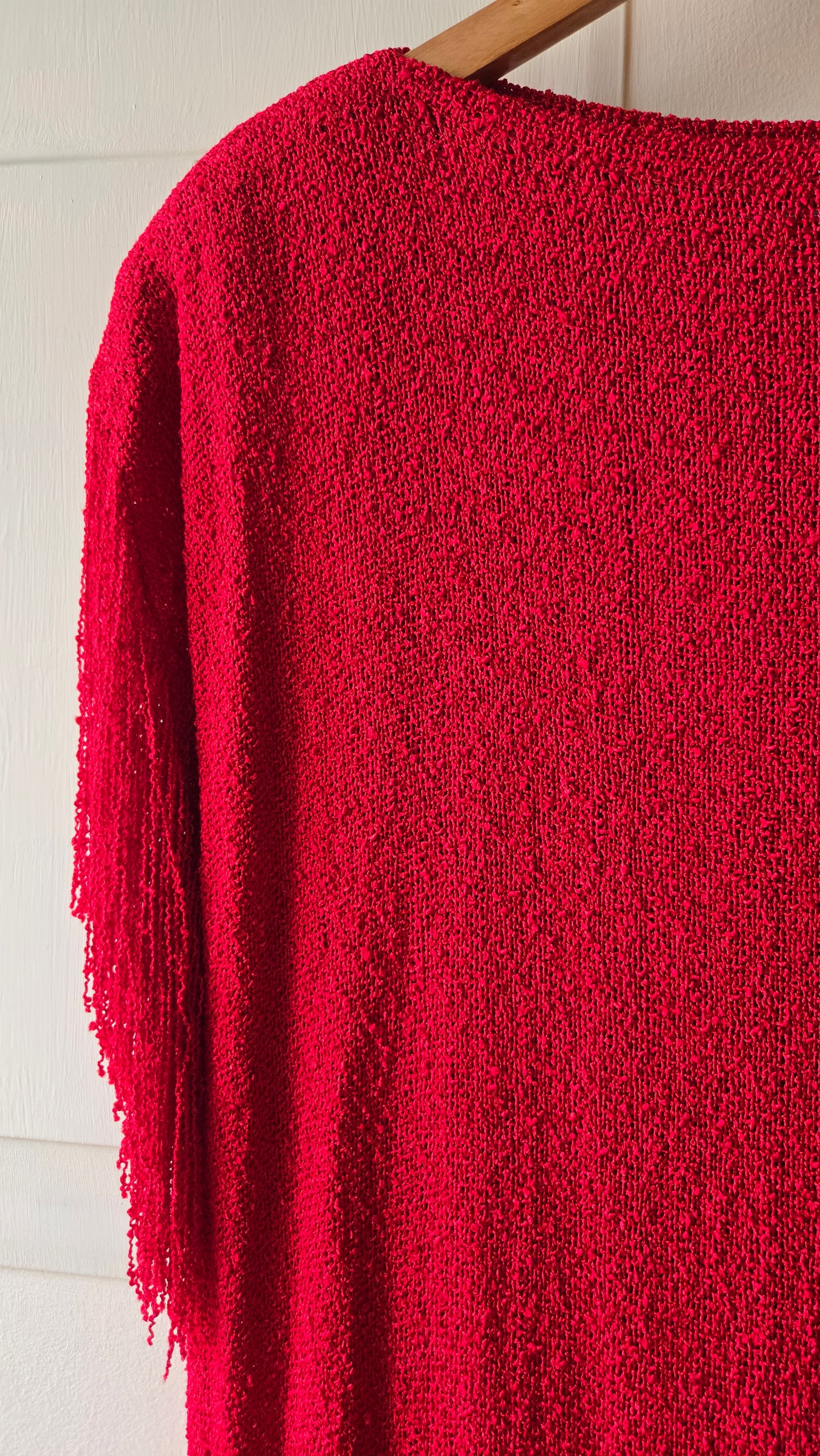 Panache red knit fringe dress