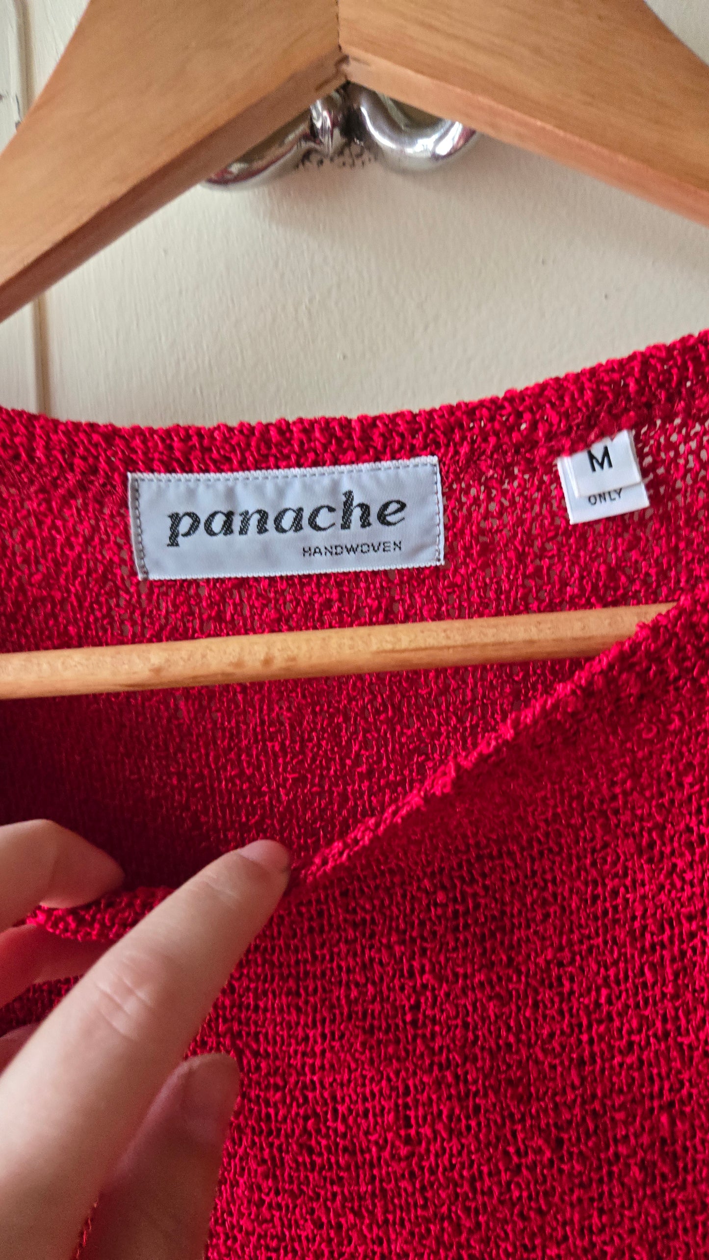 Panache red knit fringe dress