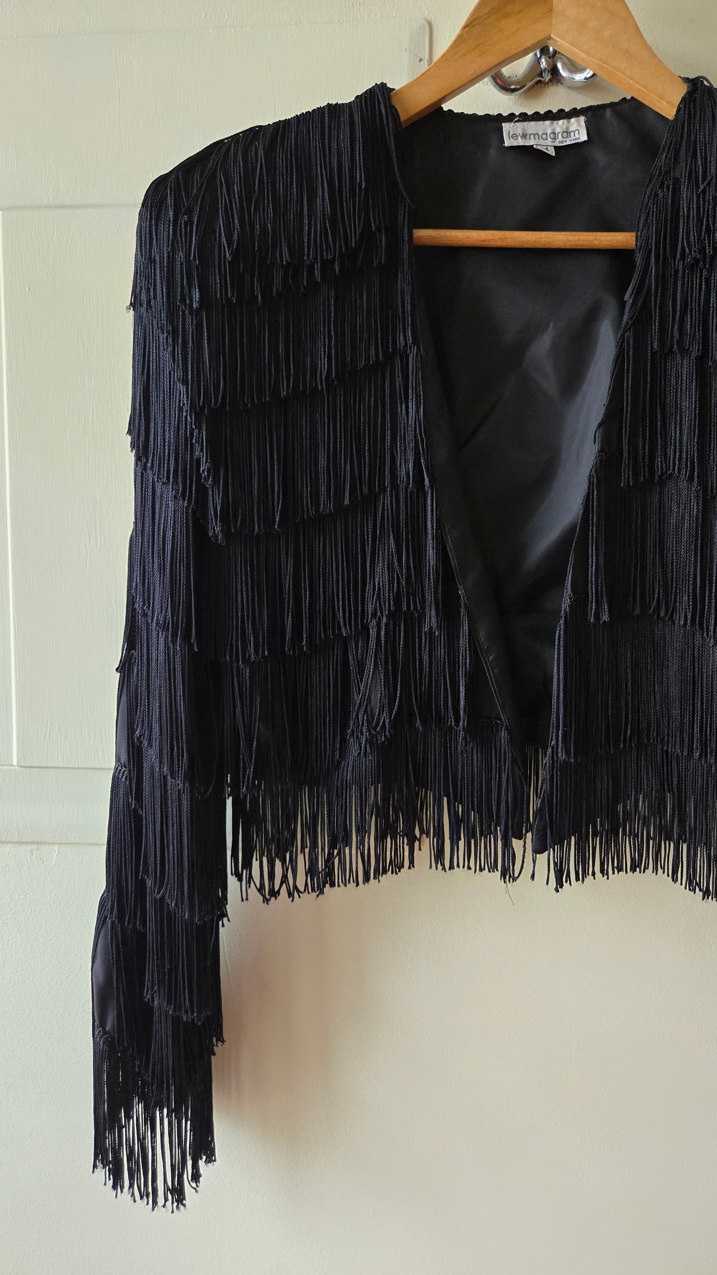 Cropped fringe jacket