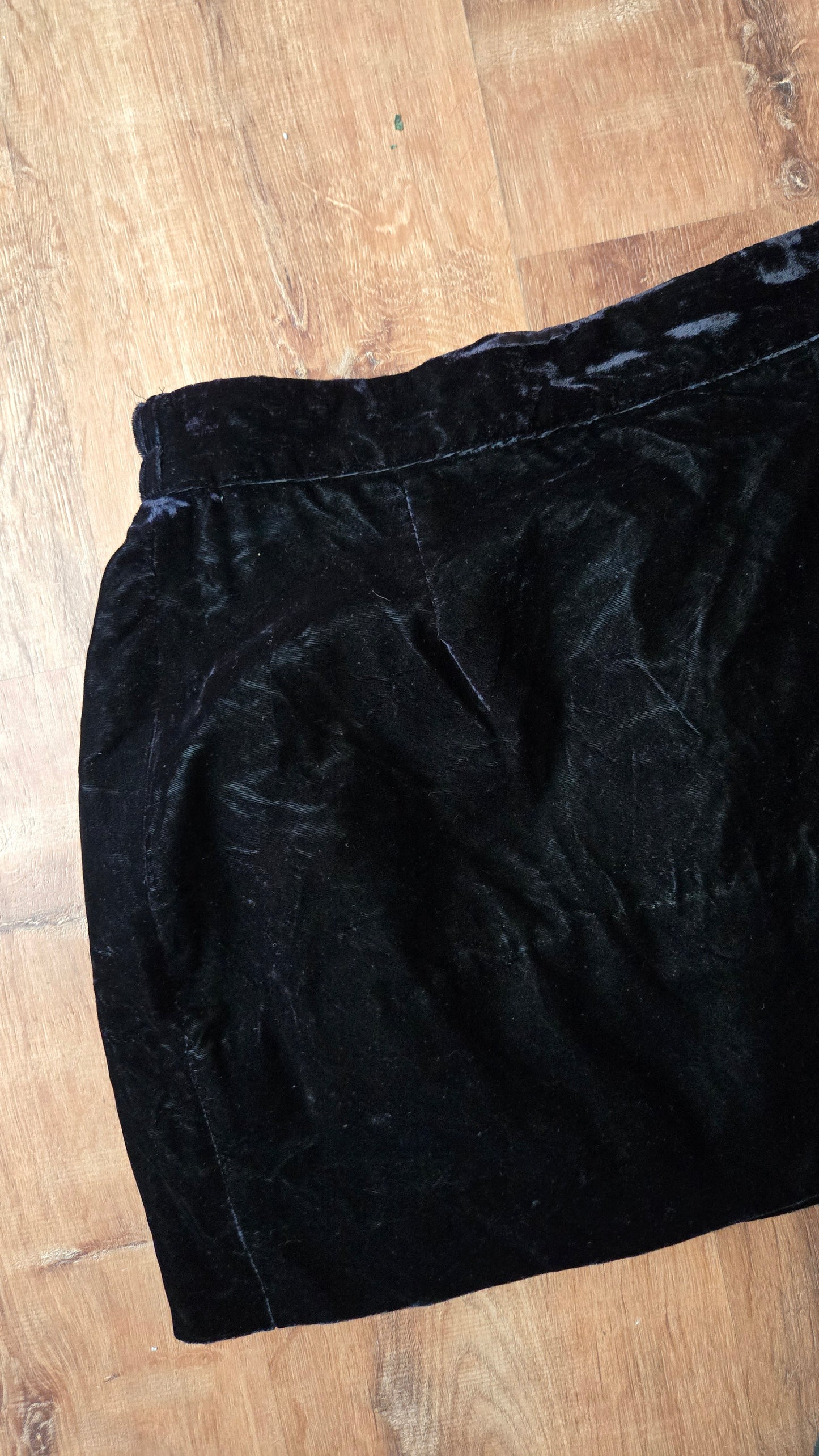 City Girl black velvet miniskirt