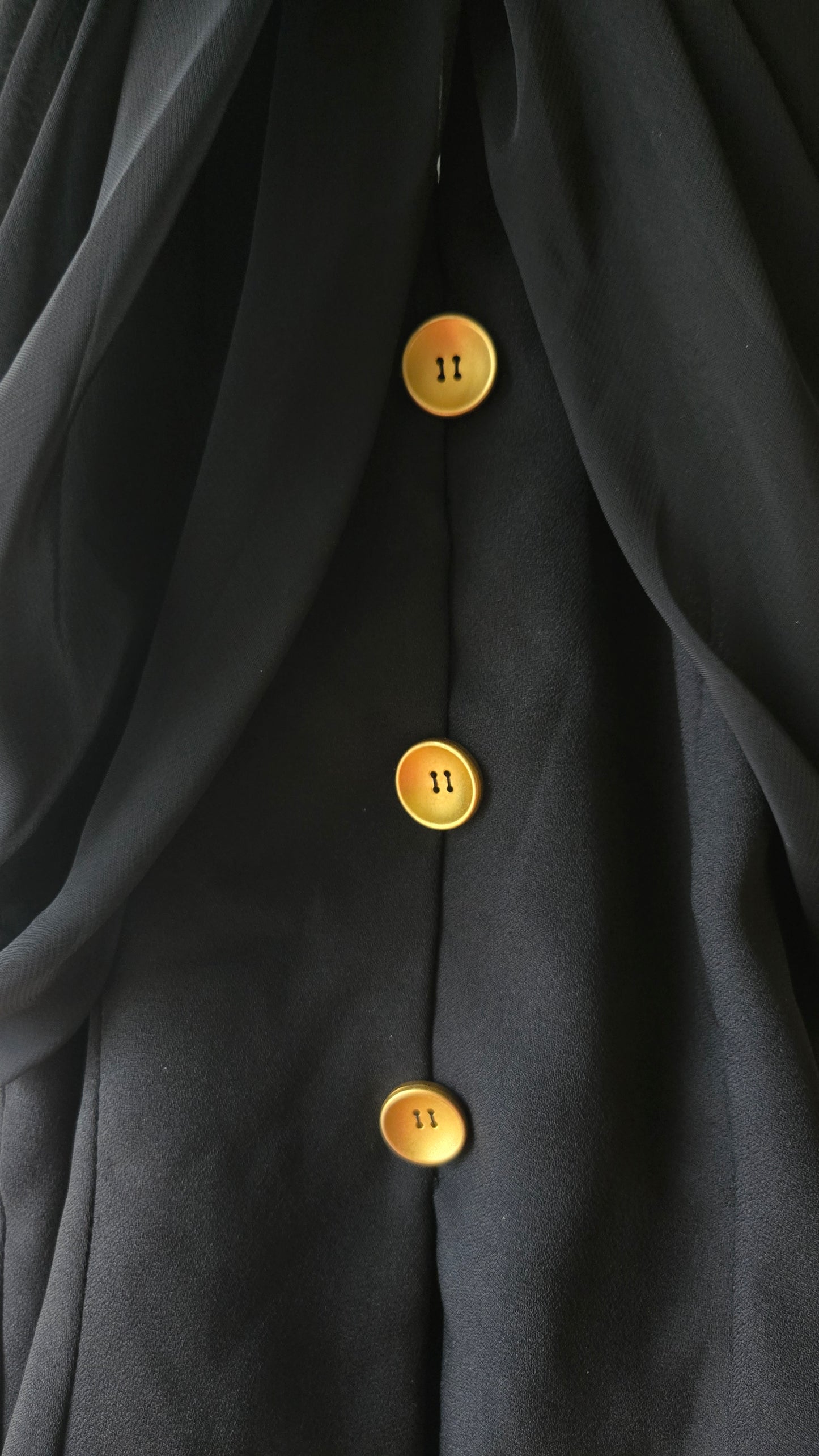 Sheer detail halter top w gold buttons