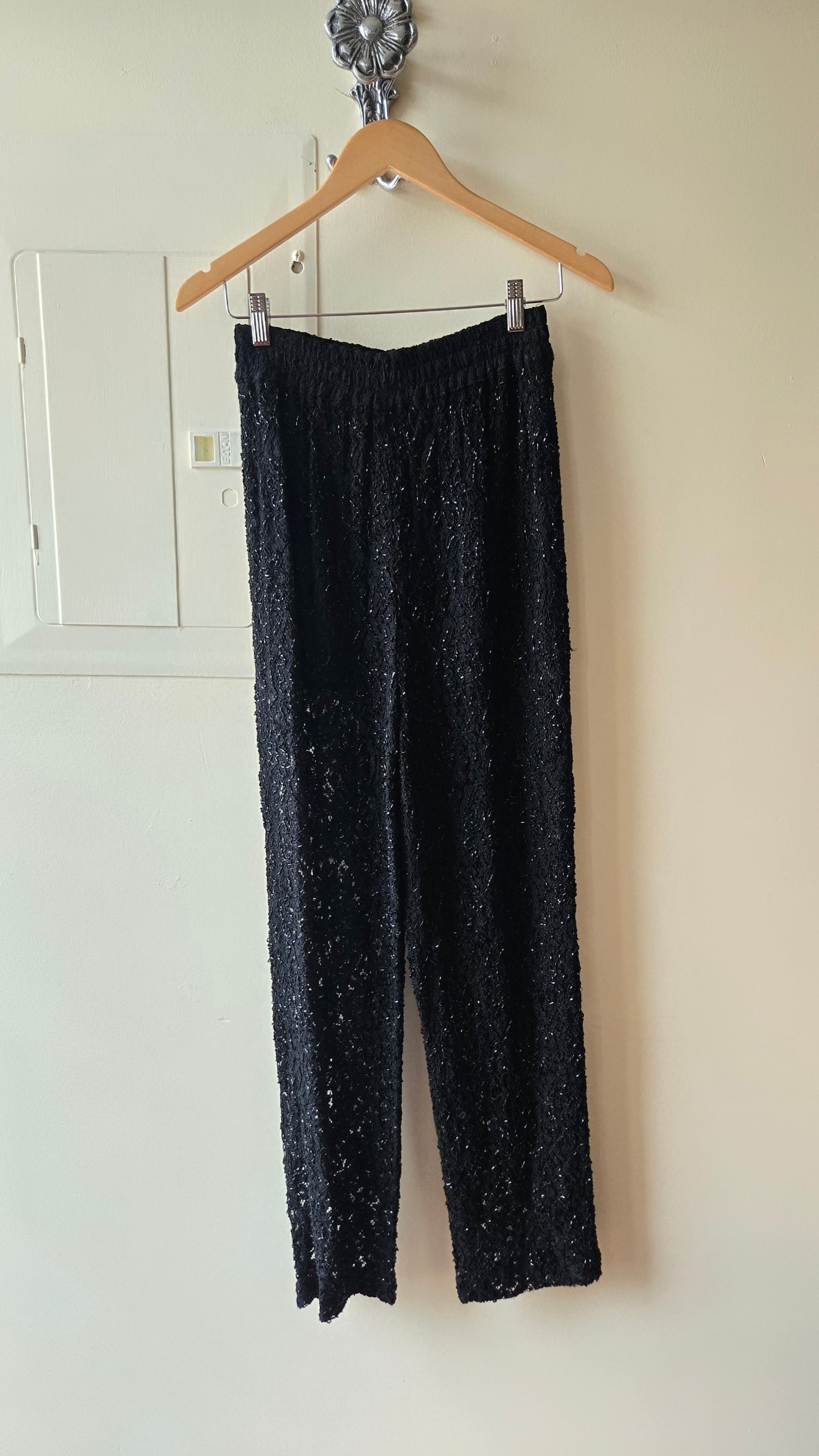 Carmen Marc Valvo beaded suit w sheer pants