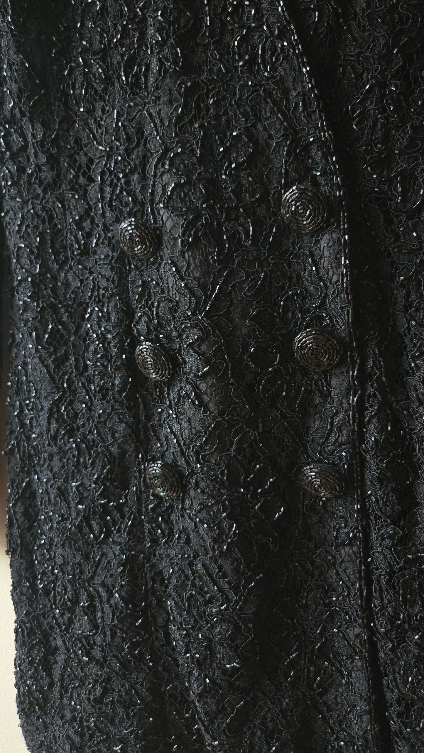 Carmen Marc Valvo beaded suit w sheer pants