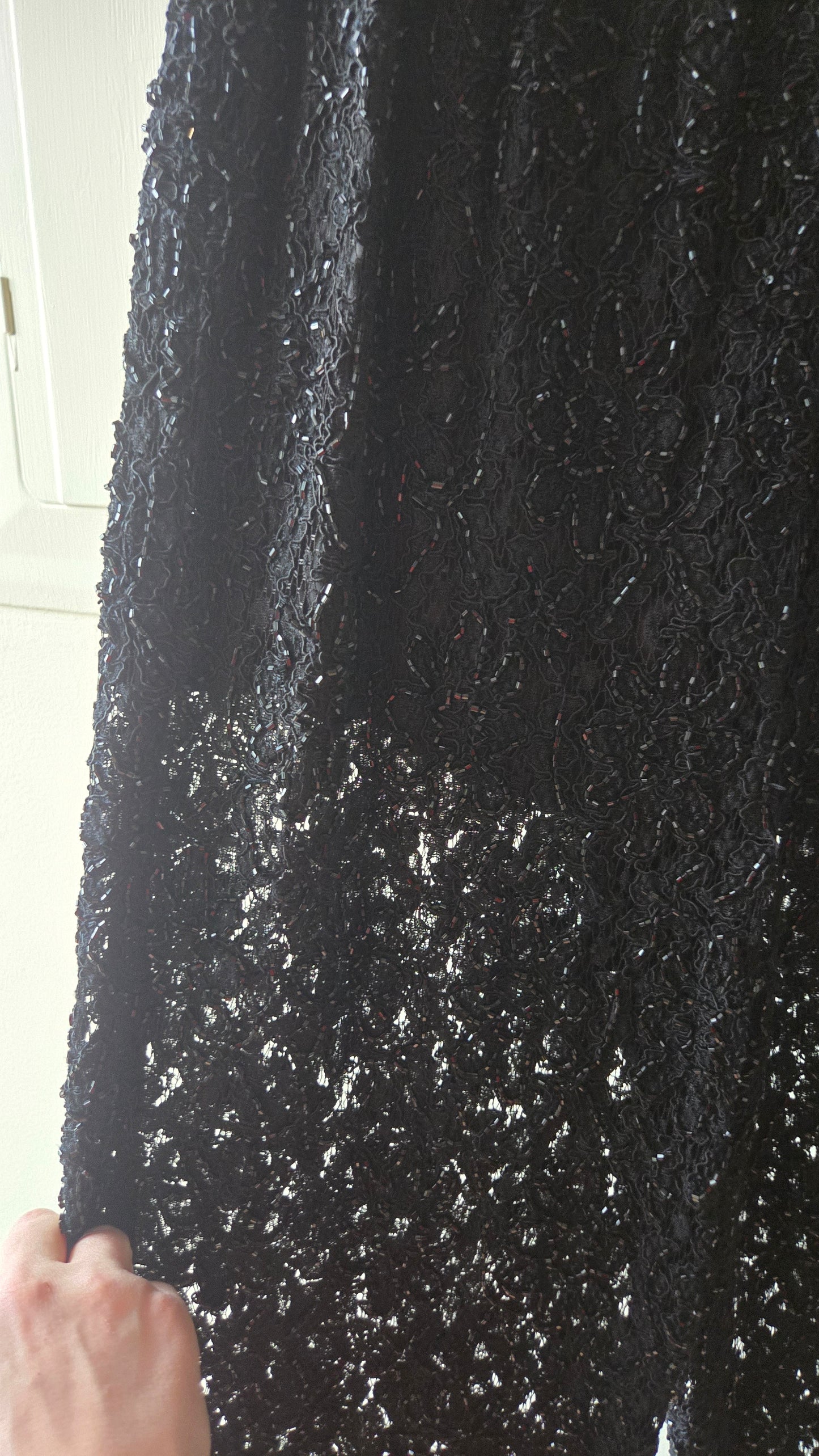 Carmen Marc Valvo beaded suit w sheer pants