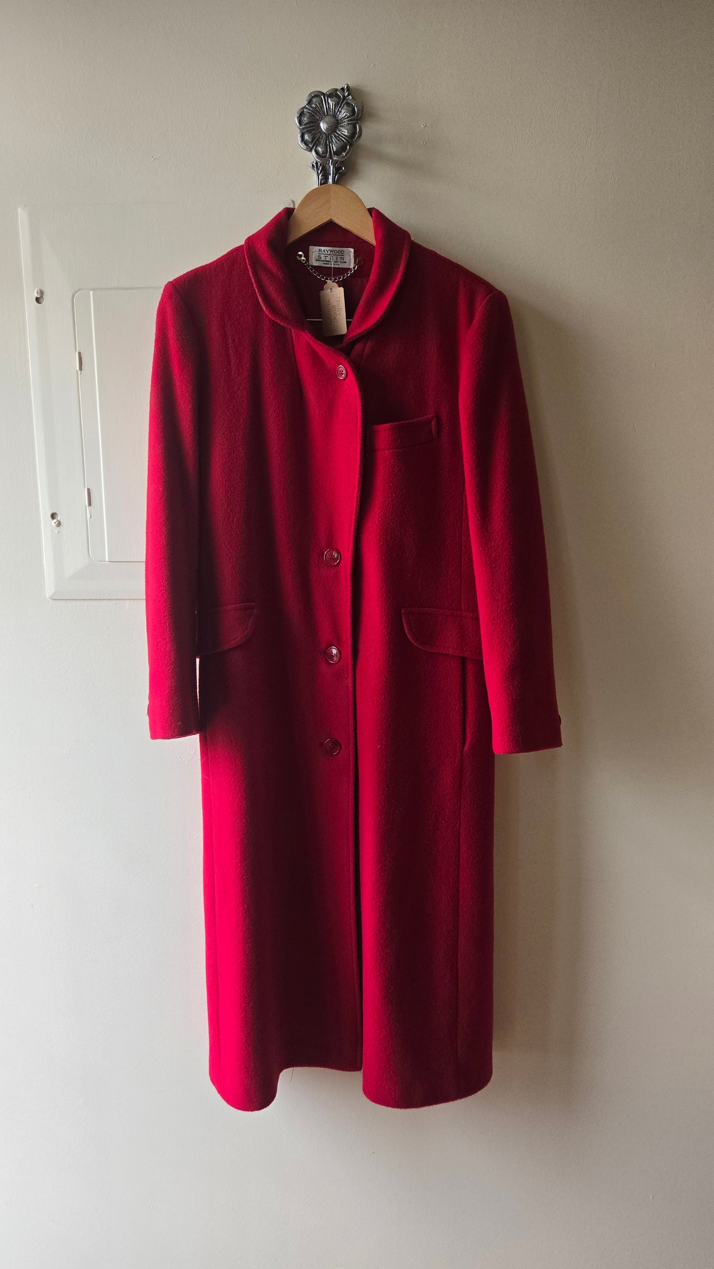 Raywood red wool coat